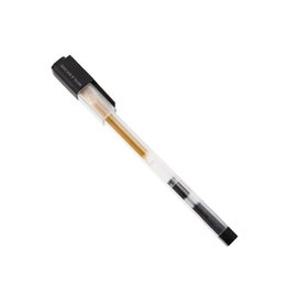 Moleskine Gold Ink Roller Pen + 1 refill with Cap and Clip, .07mm