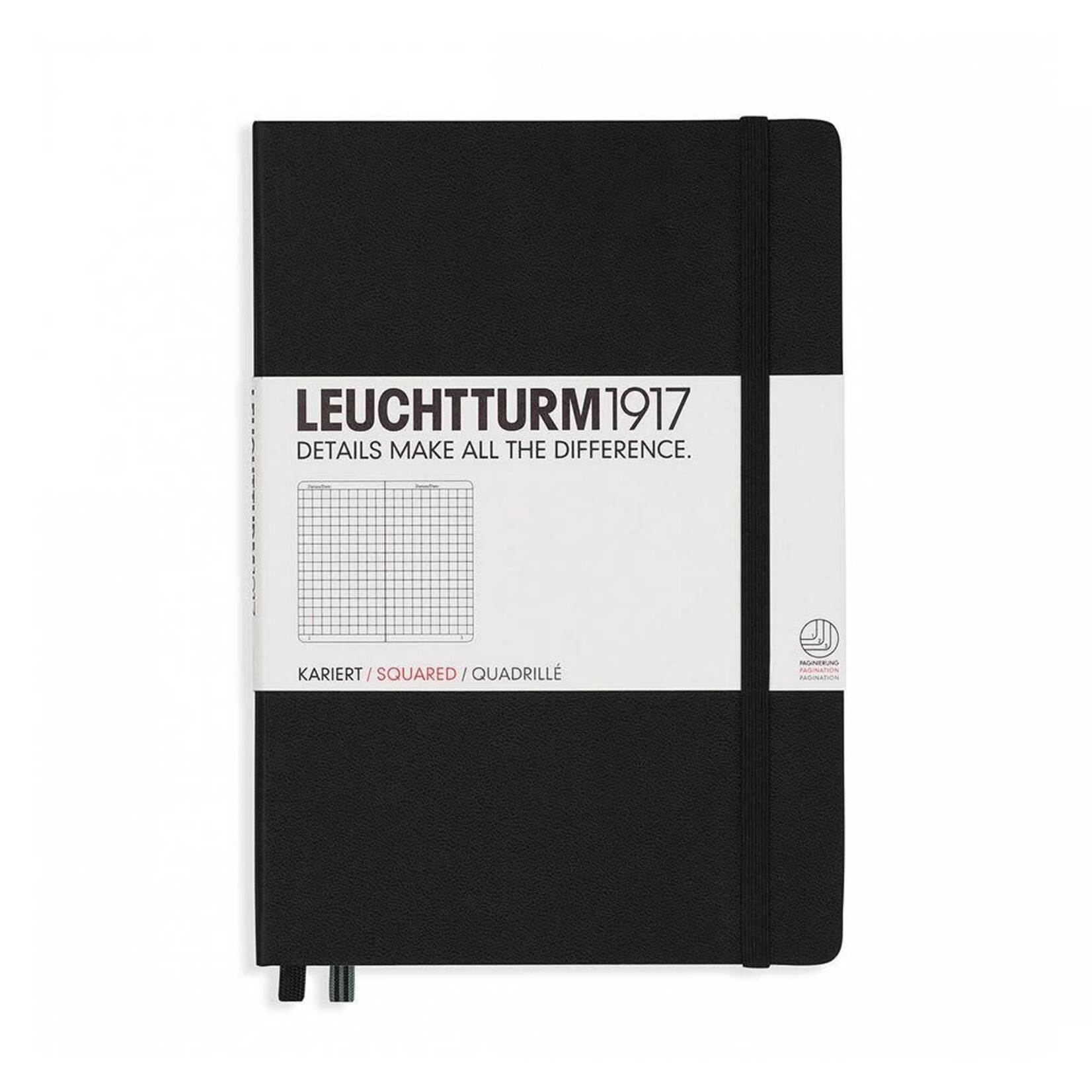 Leuchtturm Leuchtturm1917 Notebook, Medium (A5), Hardcover - Black, Squared