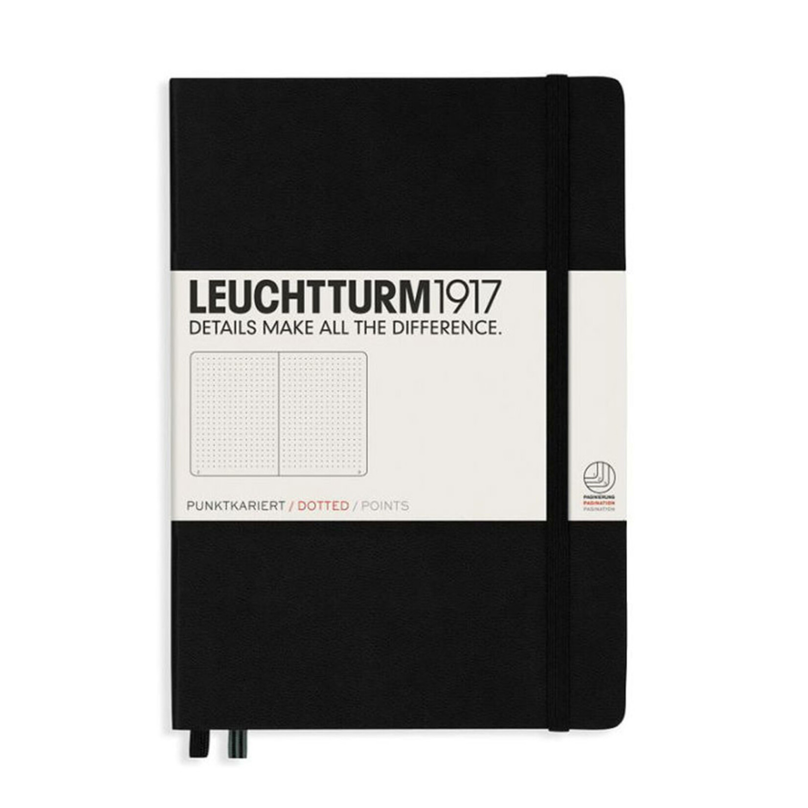 Leuchtturm Leuchtturm1917 Notebook, Medium (A5), Hardcover - Black, Dotted
