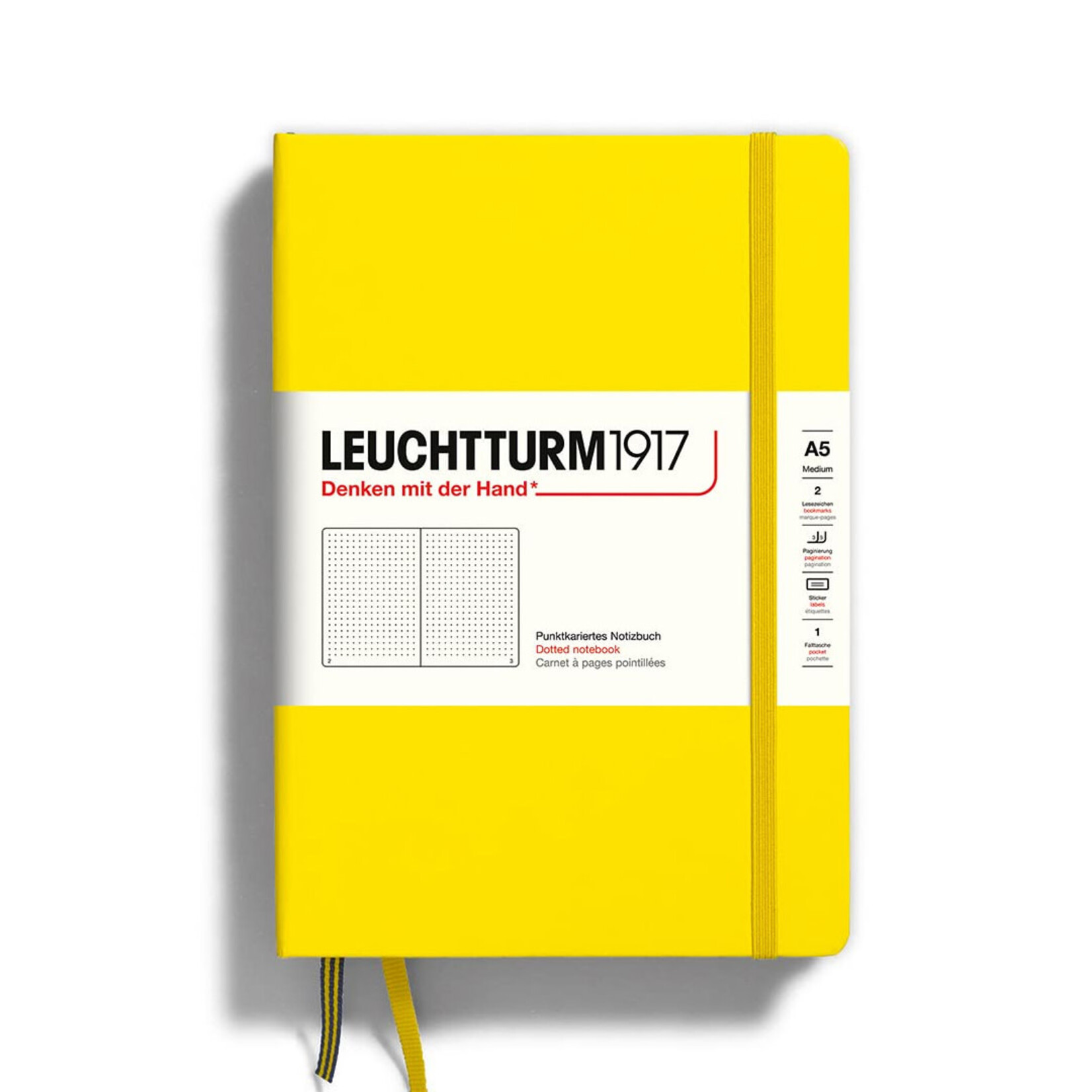 Leuchtturm Leuchtturm1917 Notebook, Medium (A5), Hardcover - Lemon, Dotted