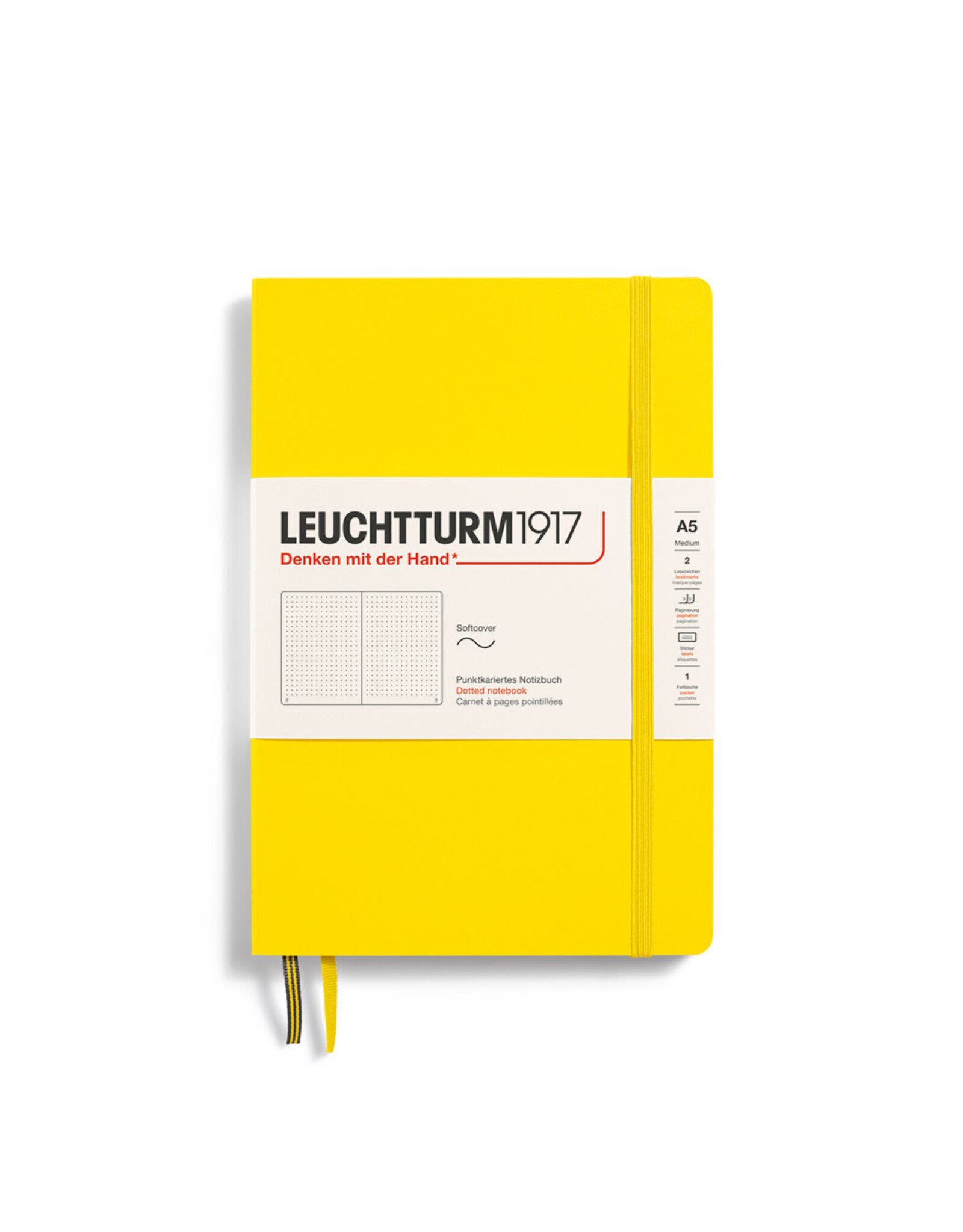 Leuchtturm A5 Softcover Notebook, Lemon, Dotted
