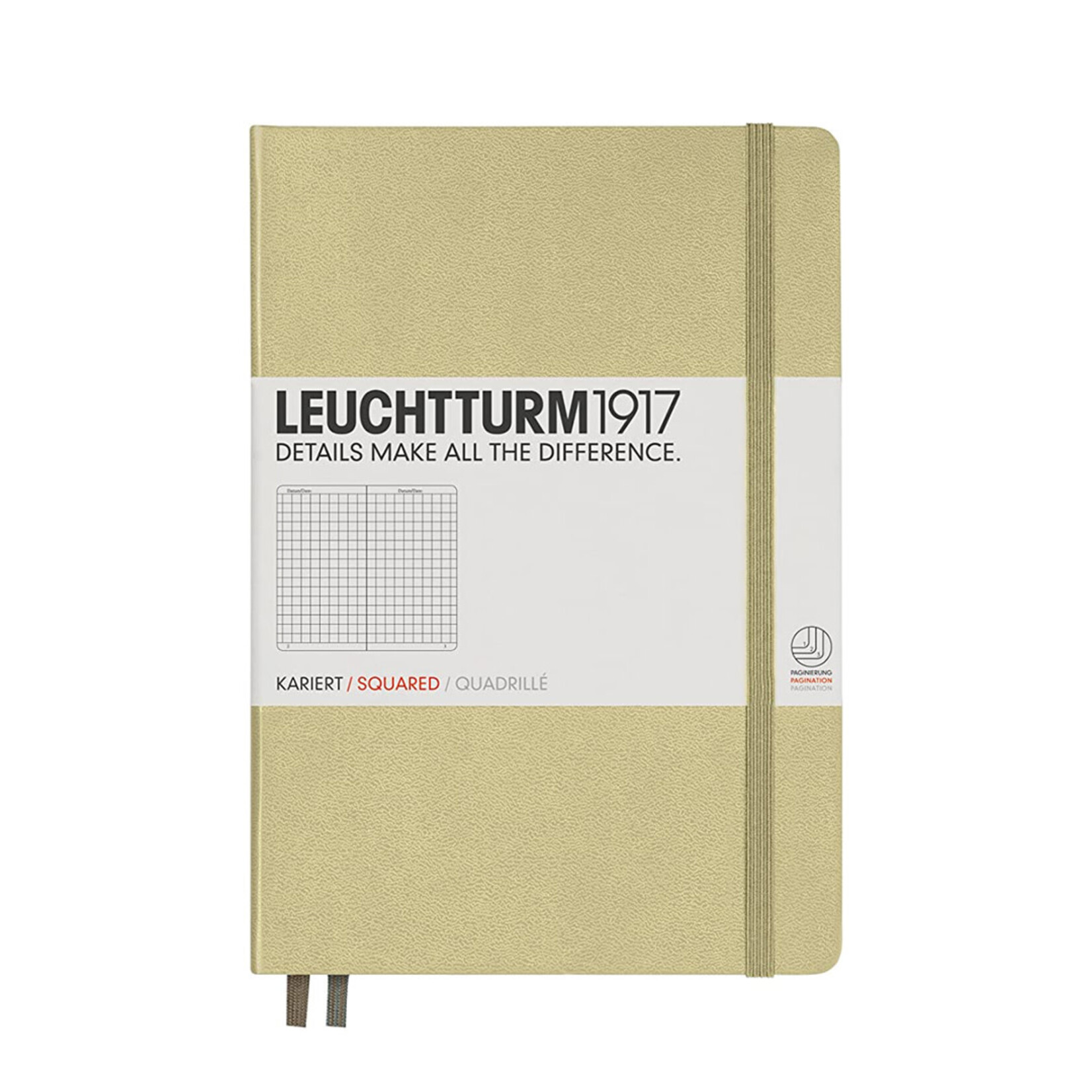 Leuchtturm Leuchtturm1917 Notebook, Medium (A5), Hardcover - Sand, Squared