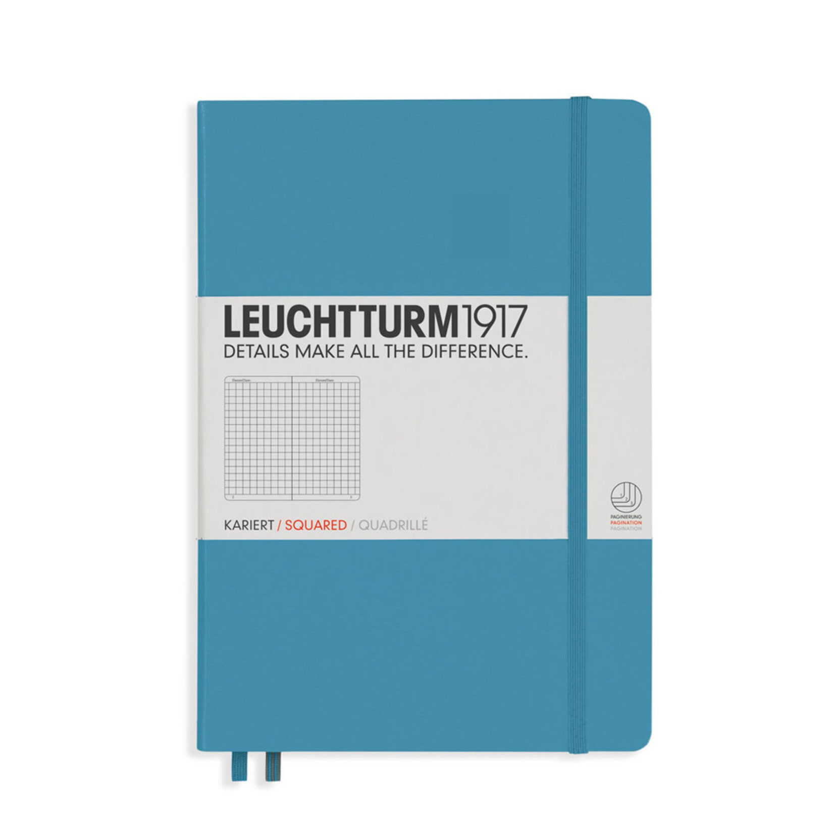 Leuchtturm Leuchtturm1917 Notebook, Medium (A5), Hardcover - Nordic Blue, Squared