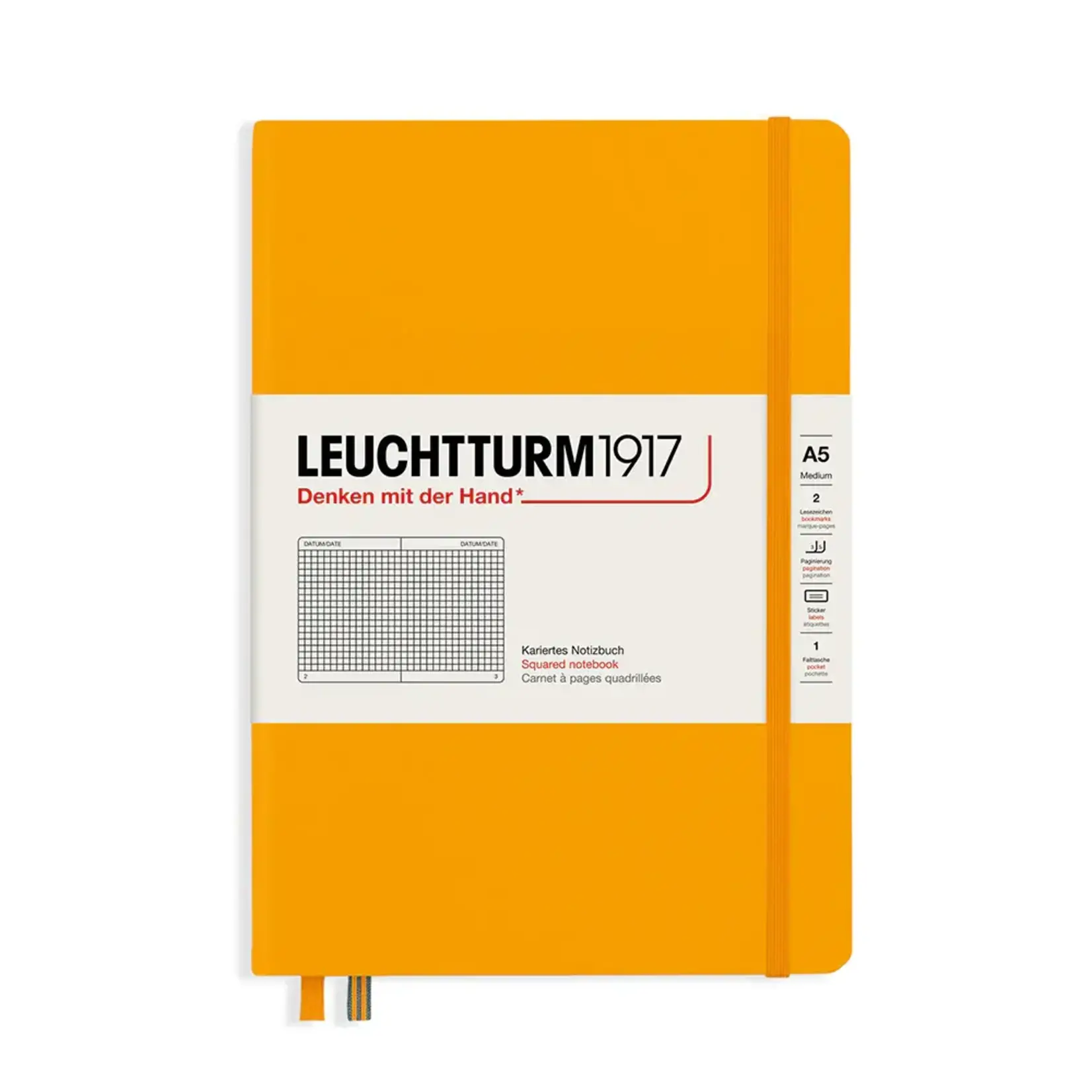 Leuchtturm Leuchtturm1917 Notebook, Medium (A5), Hardcover - Rising Sun, Squared