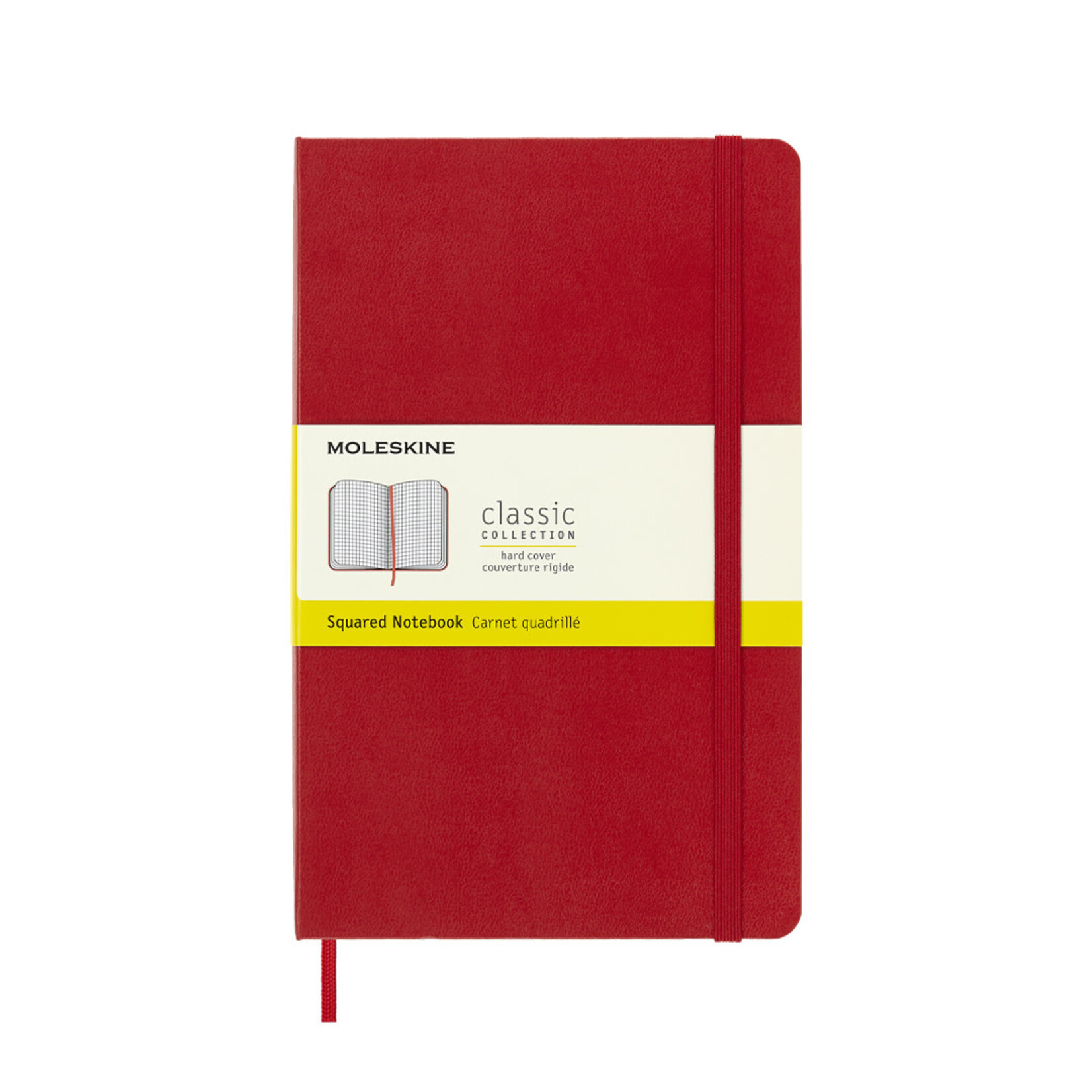 Moleskine Moleskine Classic Notebook, Large, Squared, Red, Hard Cover