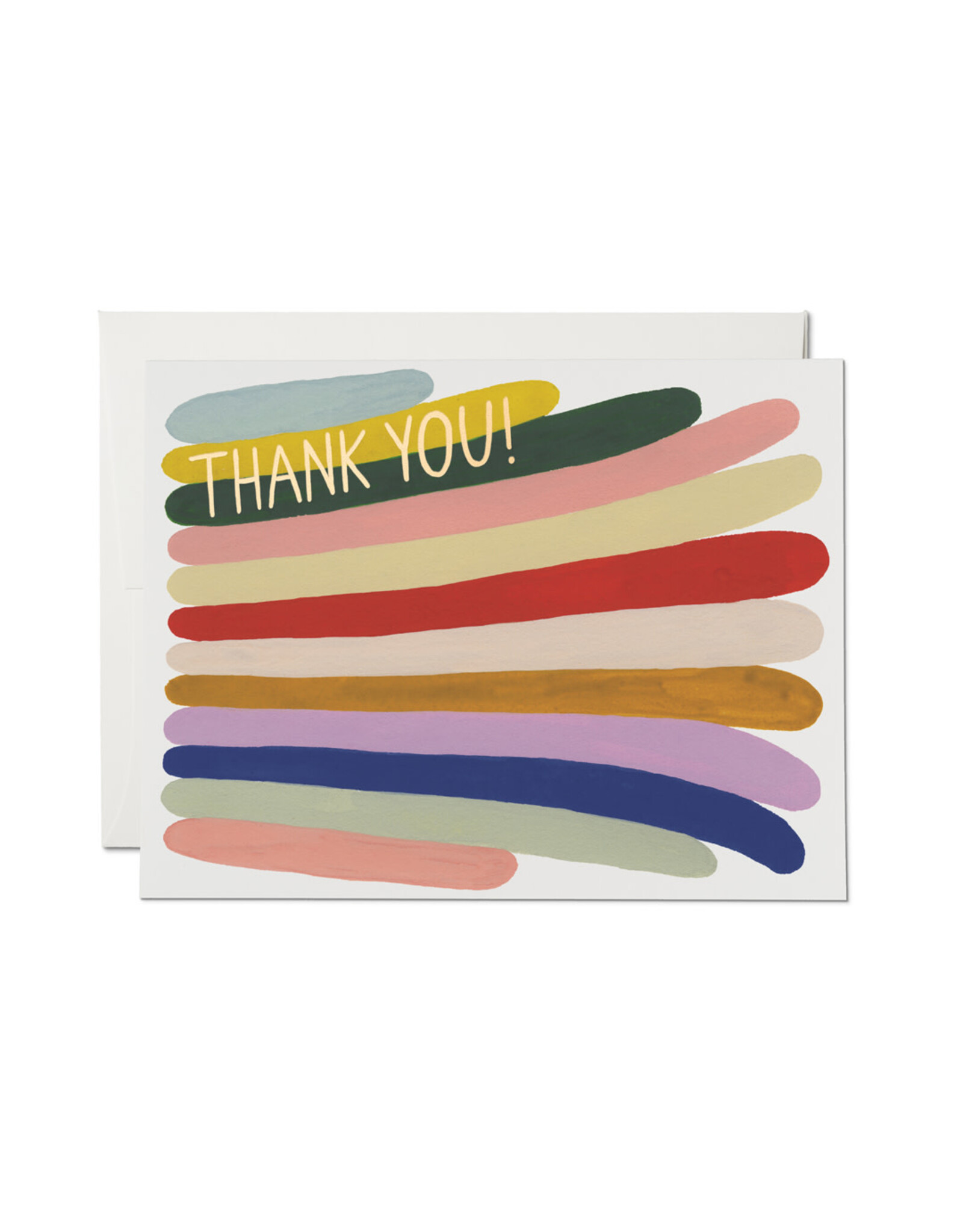 Rainbow Stripes Thanks thank you greeting card
