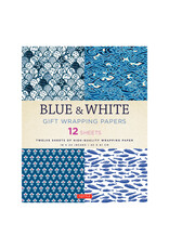 Blue and White Gift Wrapping Paper