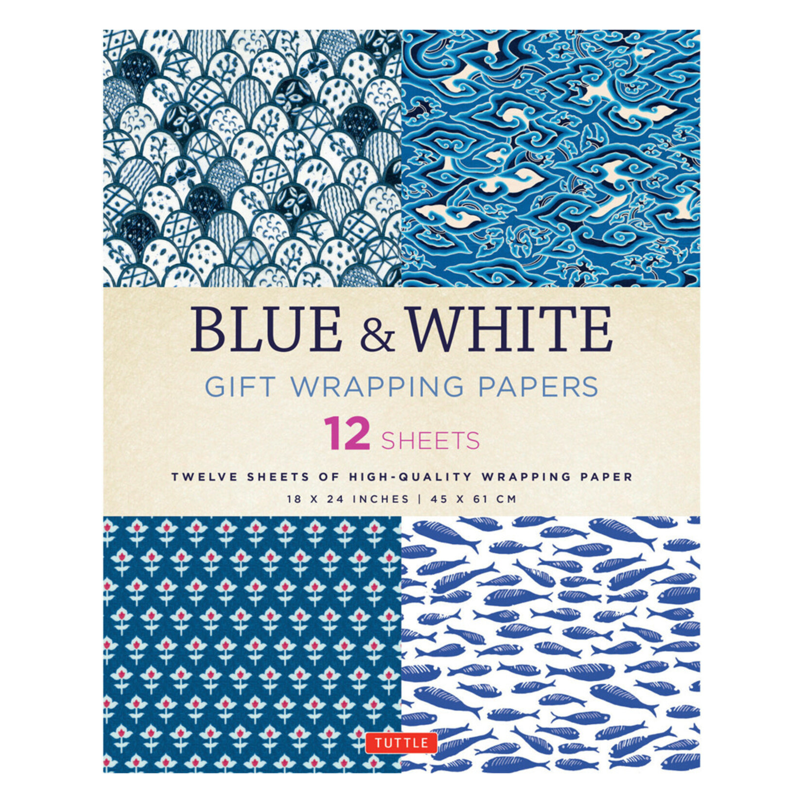 Blue and White Gift Wrapping Paper