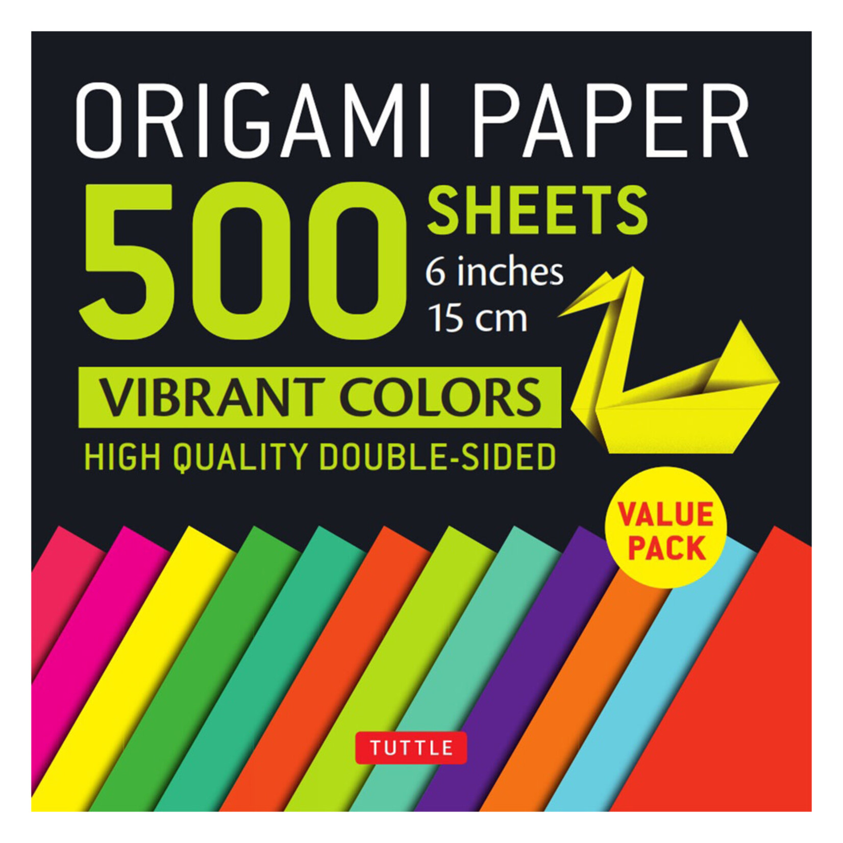 Tuttle Origami Paper, 500 Sheets, 6x6" - Vibrant Colors