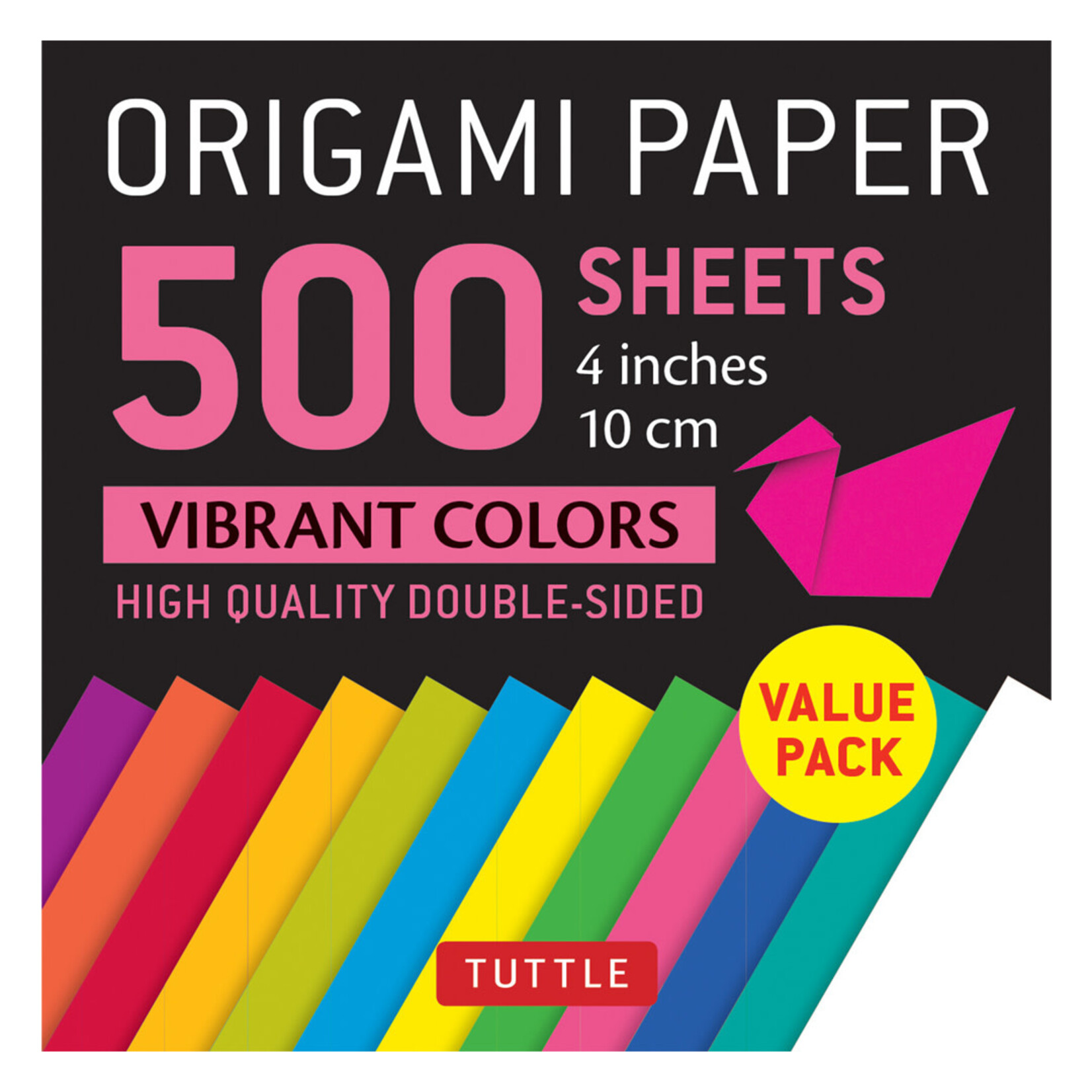 Tuttle Origami Paper, 500 Sheets, 4x4" - Vibrant Colors