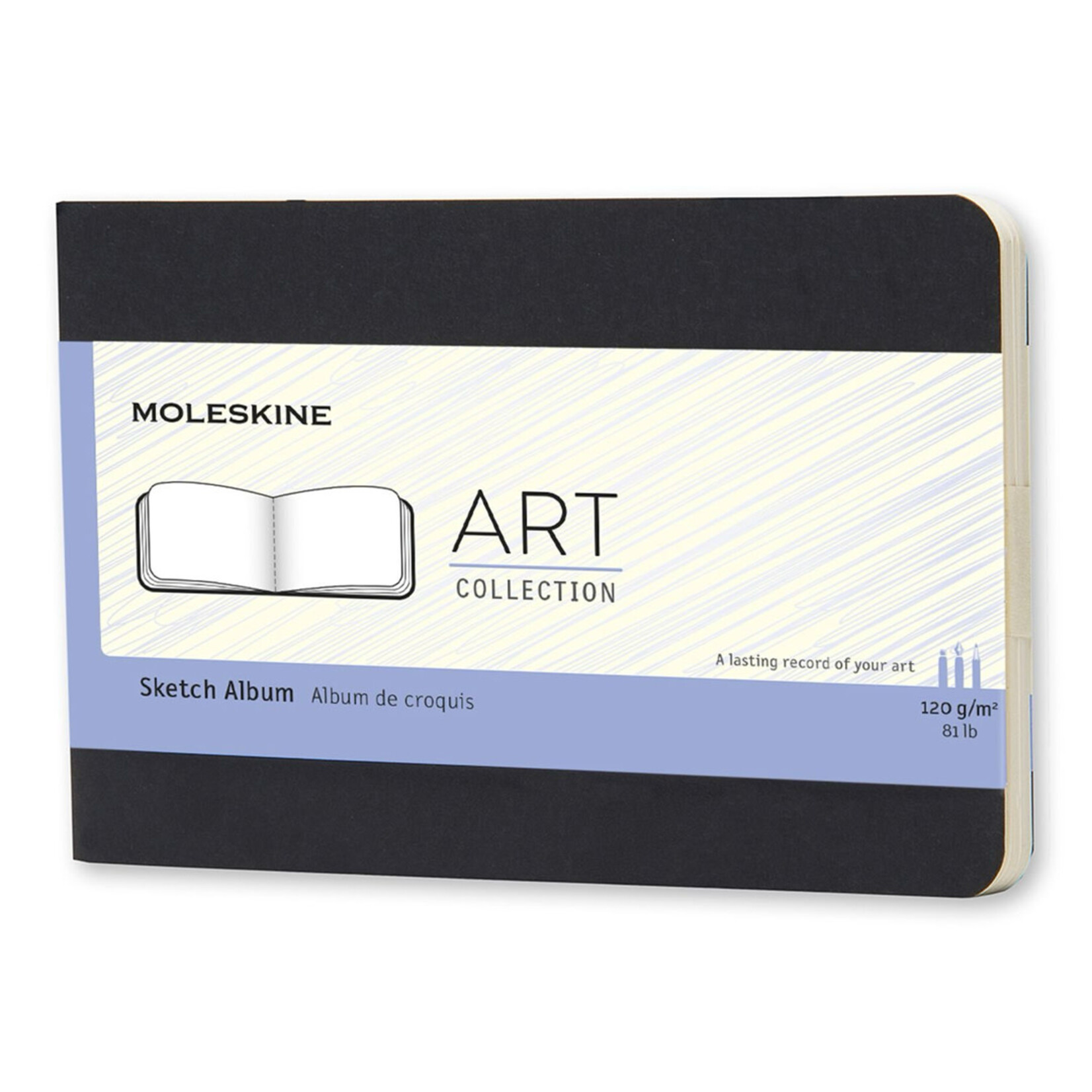 Moleskine Moleskine Art Plus Sketch Album, Pocket, Plain, Black, Soft Cover