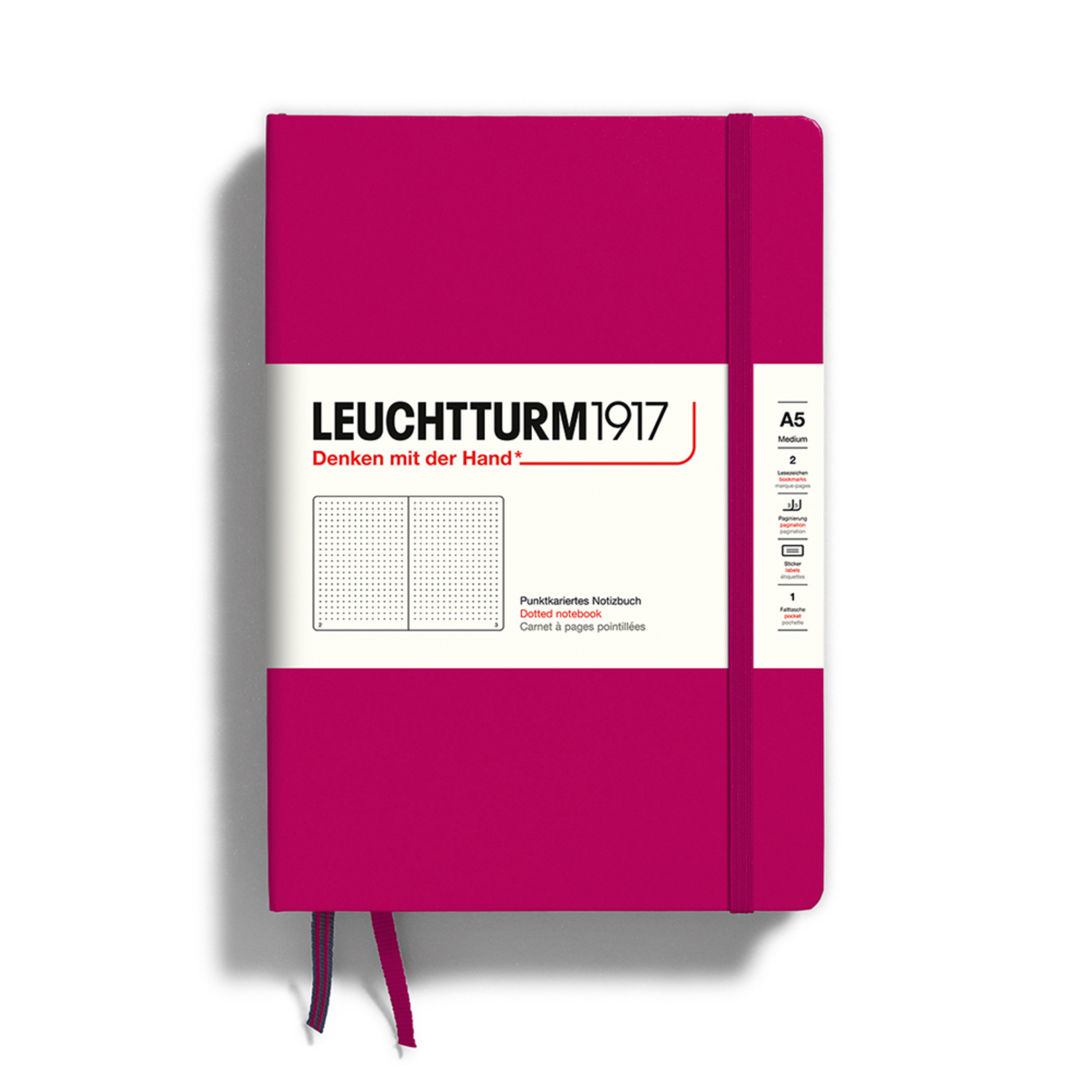 Leuchtturm Leuchtturm1917 Notebook, Medium (A5), Hardcover - Berry, Dotted