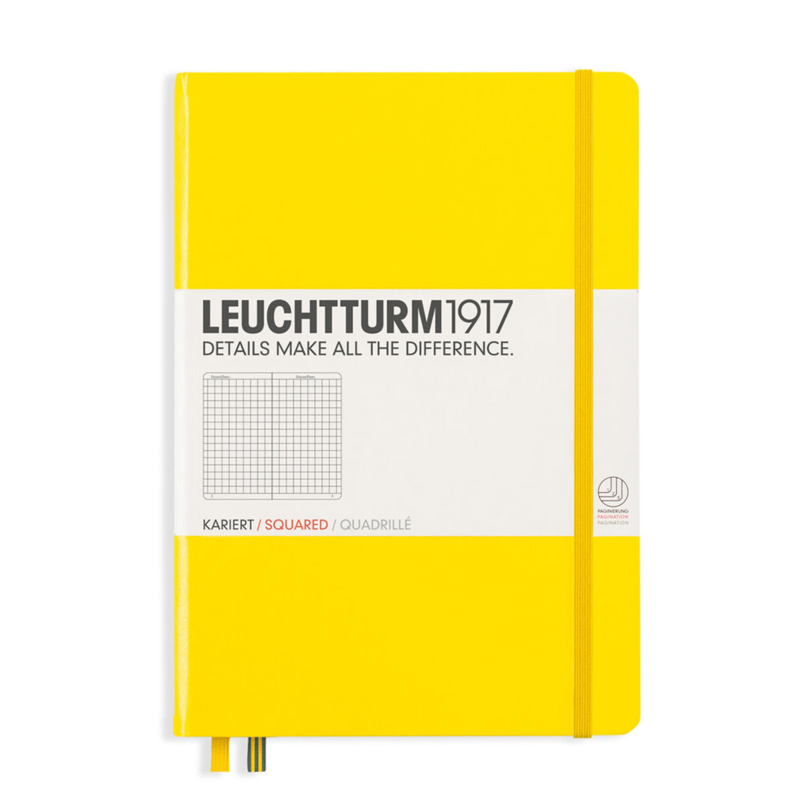 Leuchtturm Leuchtturm1917 Notebook, Medium (A5), Hardcover - Lemon, Squared