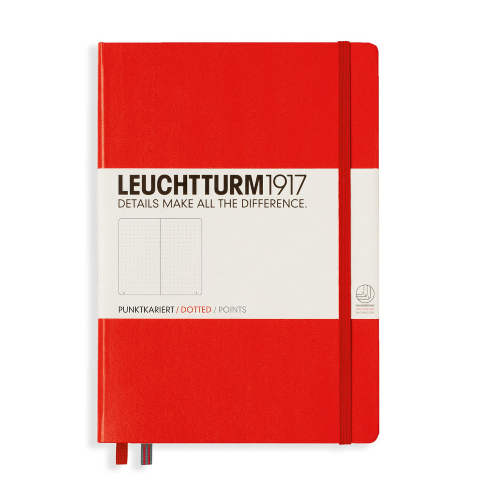 Leuchtturm Leuchtturm1917 Notebook, Medium (A5), Hardcover - Red, Dotted