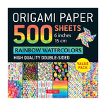 Origami Paper 500 Sheets 6x6" - Rainbow Watercolors