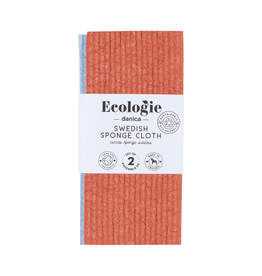 Danica Ecologie Swedish Sponge Cloth Set of 2, Rust and Sky Blue