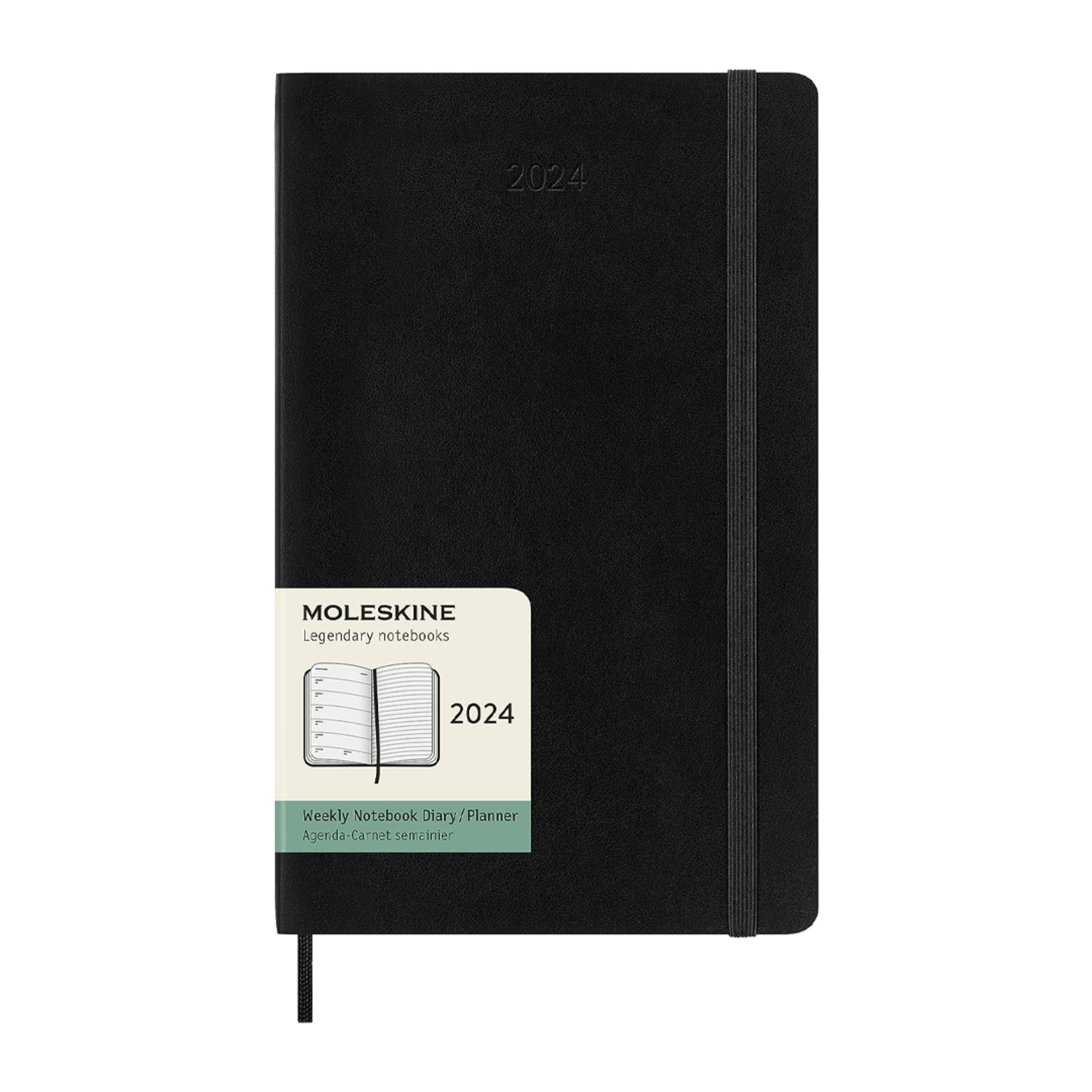 Moleskine Moleskine Horizontal 12 Month Weekly Planner, 2024, Softcover - Black