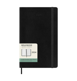 Moleskine Moleskine 2024 Horizontal Weekly 12-month Planner, Softcover, Black