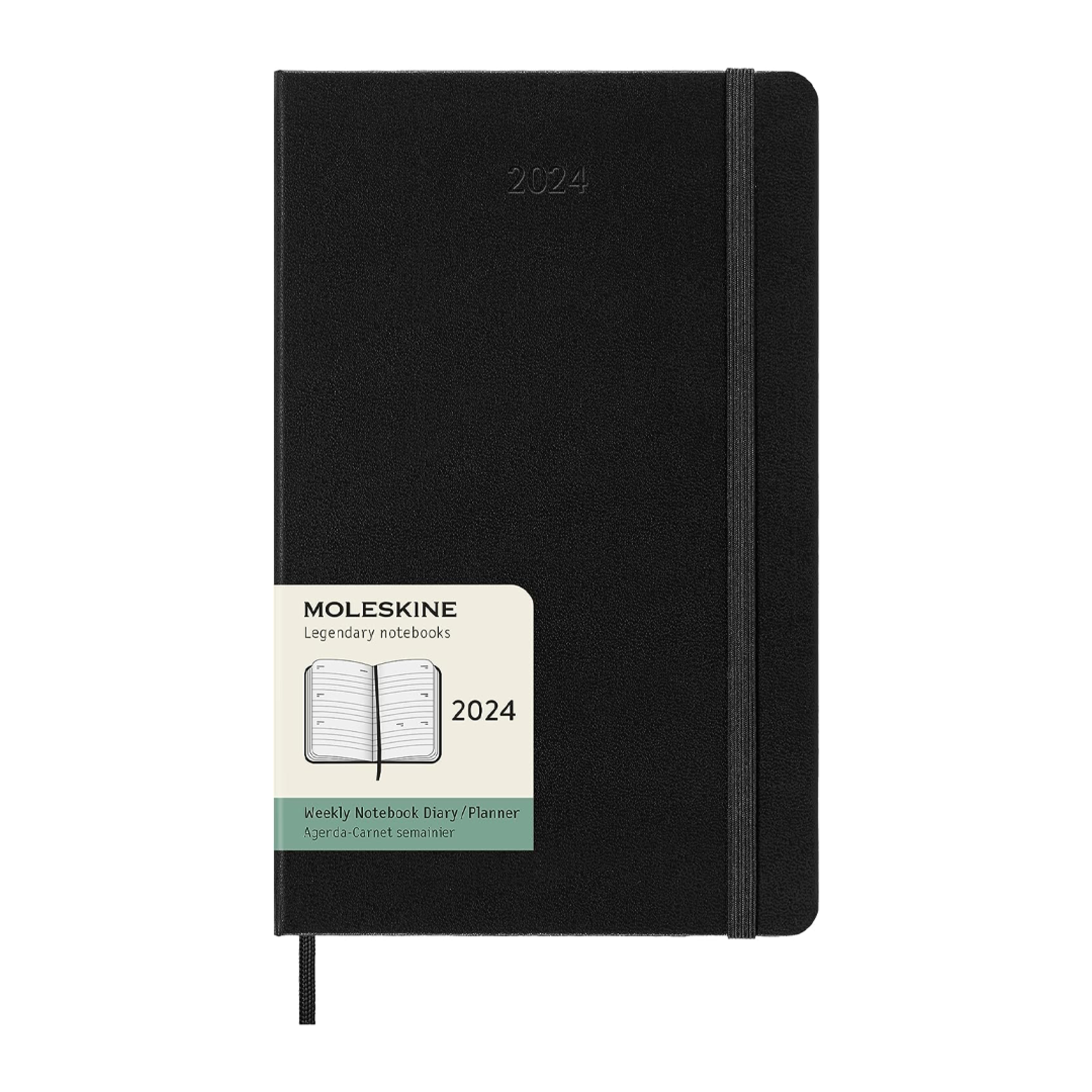 Moleskine Moleskine Horizontal 12 Month Weekly Planner, 2024, Large, Hardcover - Black