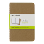 Moleskine Moleskine Cahier Journal, Pocket, Softcover - Kraft, Plain (Set of 3)