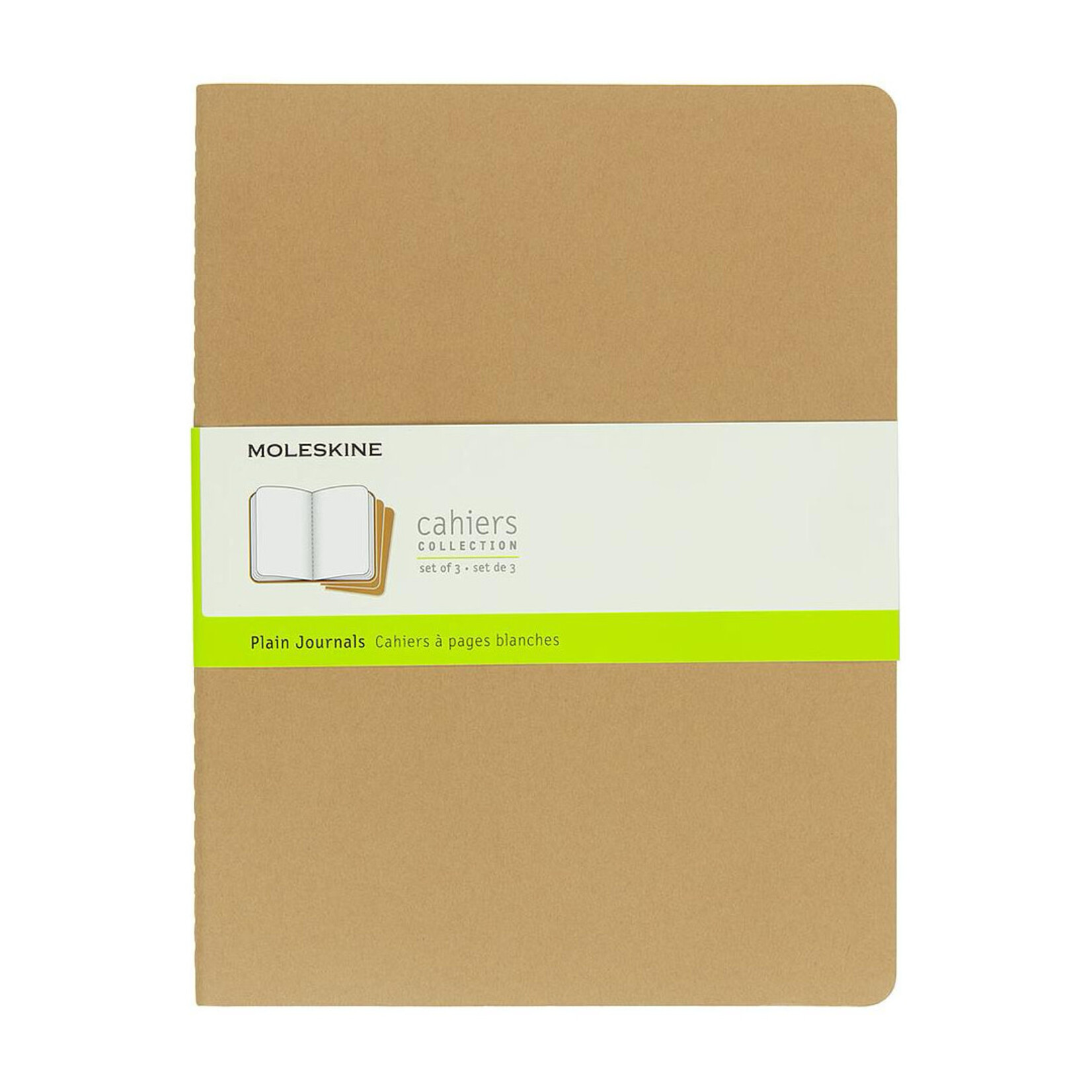 Moleskine Moleskine Cahier Journal, XL, Softcover - Kraft, Plain (Set of 3)