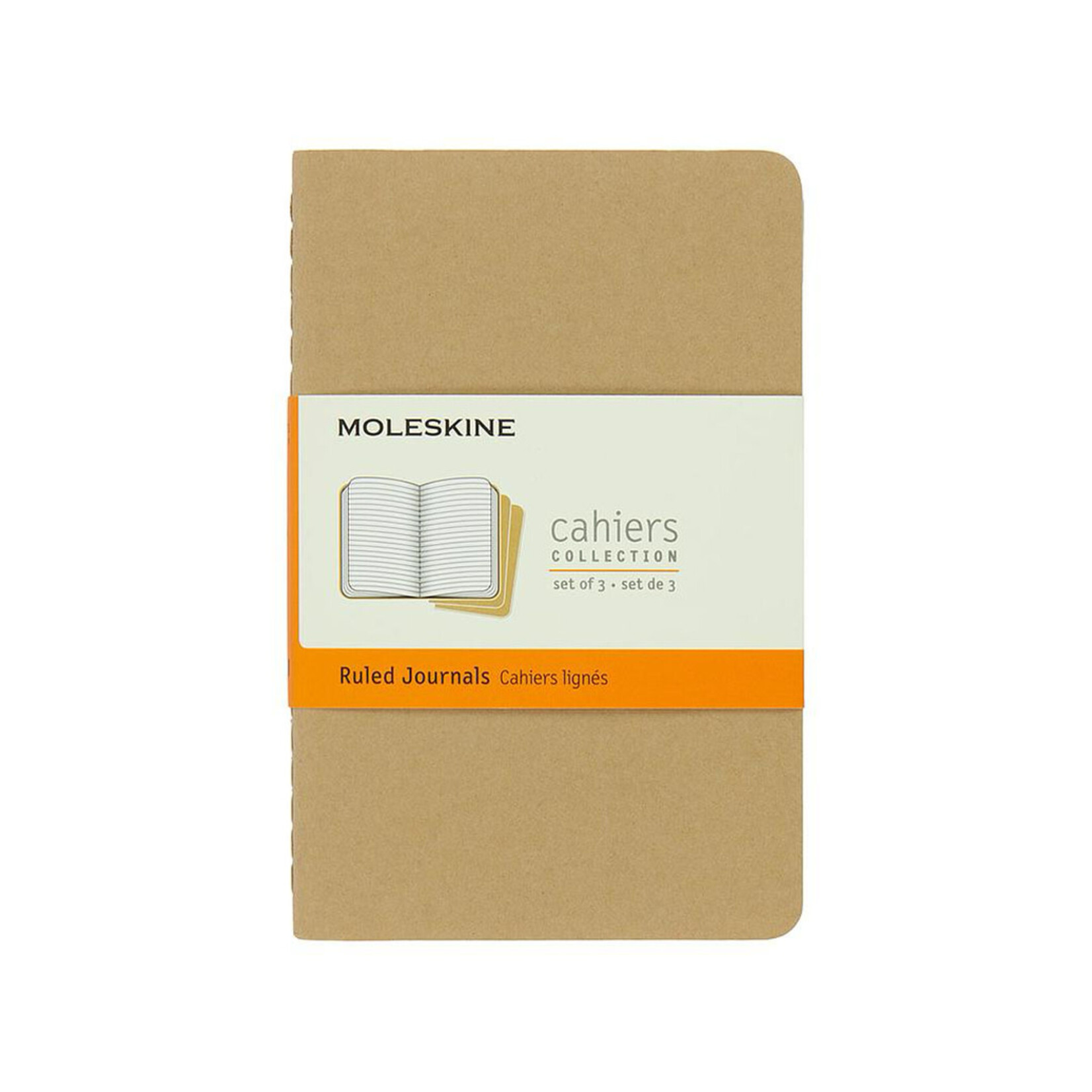 Moleskine Moleskine Cahier Journal, Pocket, Softcover - Kraft, Ruled (Set of 3)