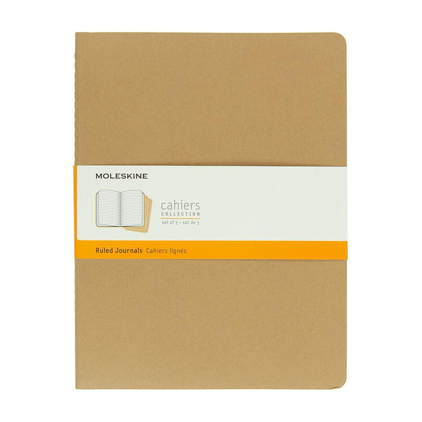 Moleskine Moleskine Cahier Journal, XL, Softcover - Kraft, Ruled (Set of 3)