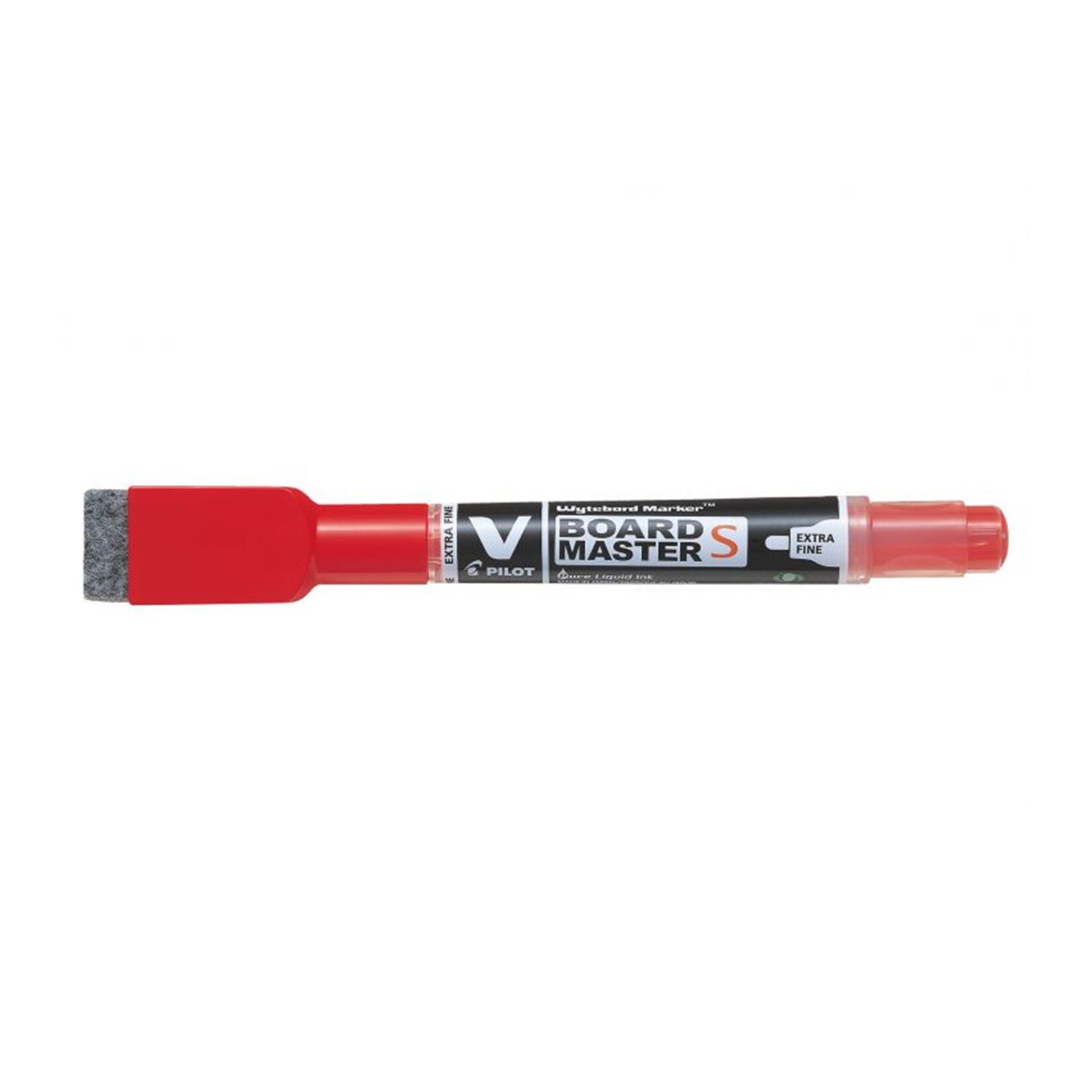 Pilot V-Board Master S Extra Fine Whiteboard Marker with Eraser - Red