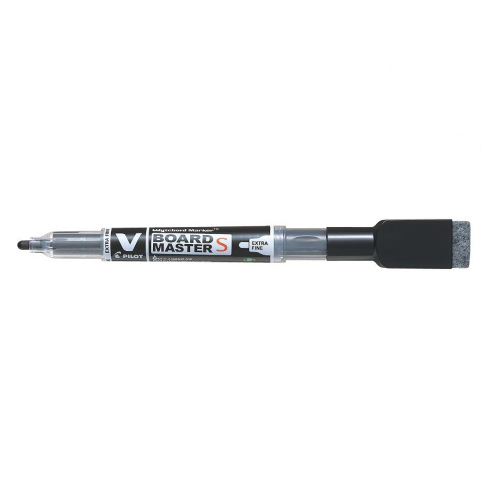 Pilot V-Board Master S Extra Fine Whiteboard Marker with Eraser - Black