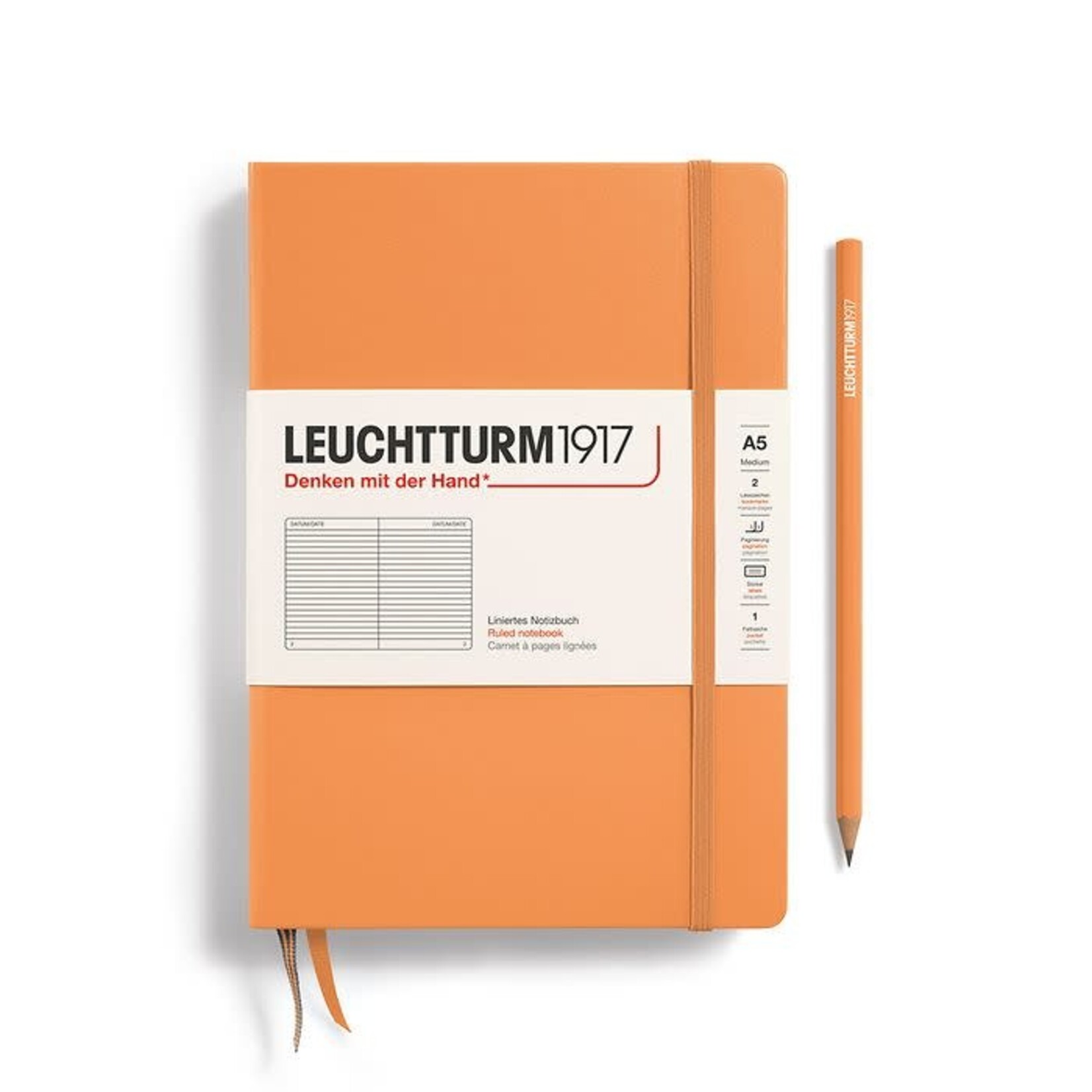 Leuchtturm Leuchtturm1917 Notebook, Medium (A5), Hardcover - Apricot, Ruled