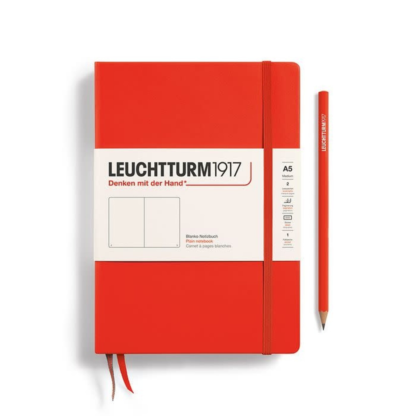 Leuchtturm Leuchtturm1917 Notebook, Medium (A5), Hardcover - Lobster, Plain