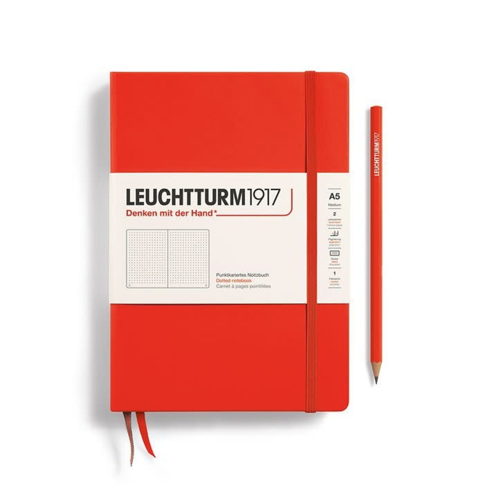 Leuchtturm A5 Hardcover Notebook, Lobster, Dotted