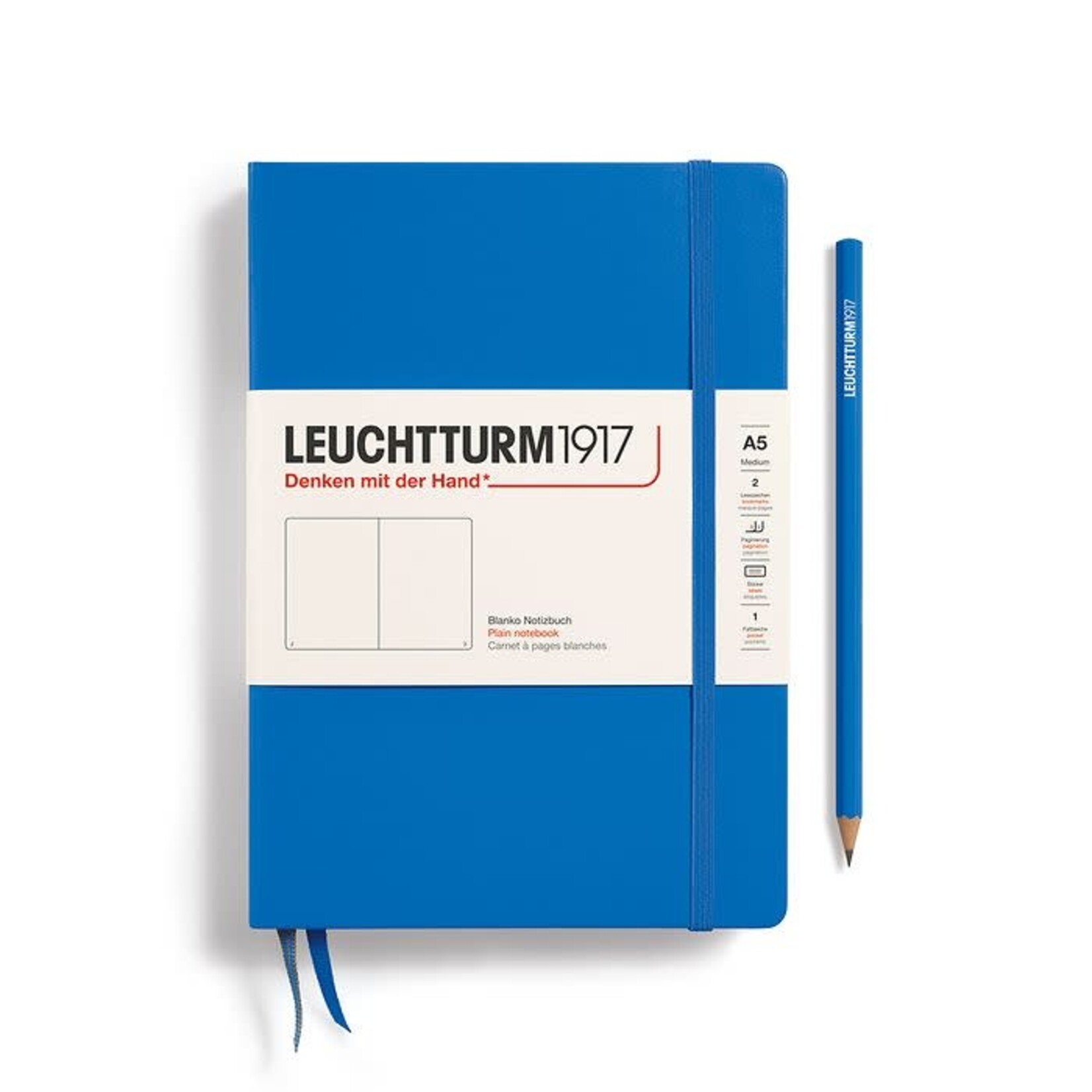 Leuchtturm A5 Hardcover Notebook, Sky, Plain