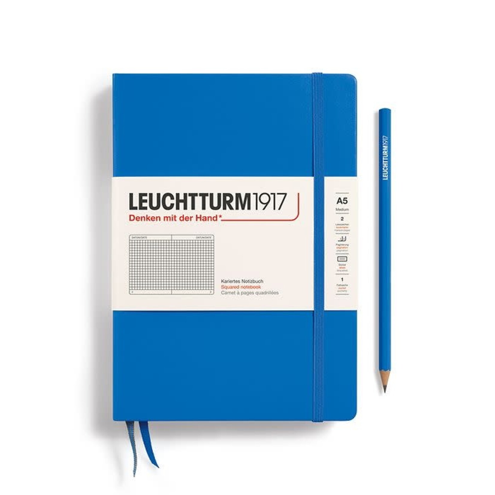 Leuchtturm Leuchtturm1917 Notebook, Medium (A5), Hardcover - Sky, Squared
