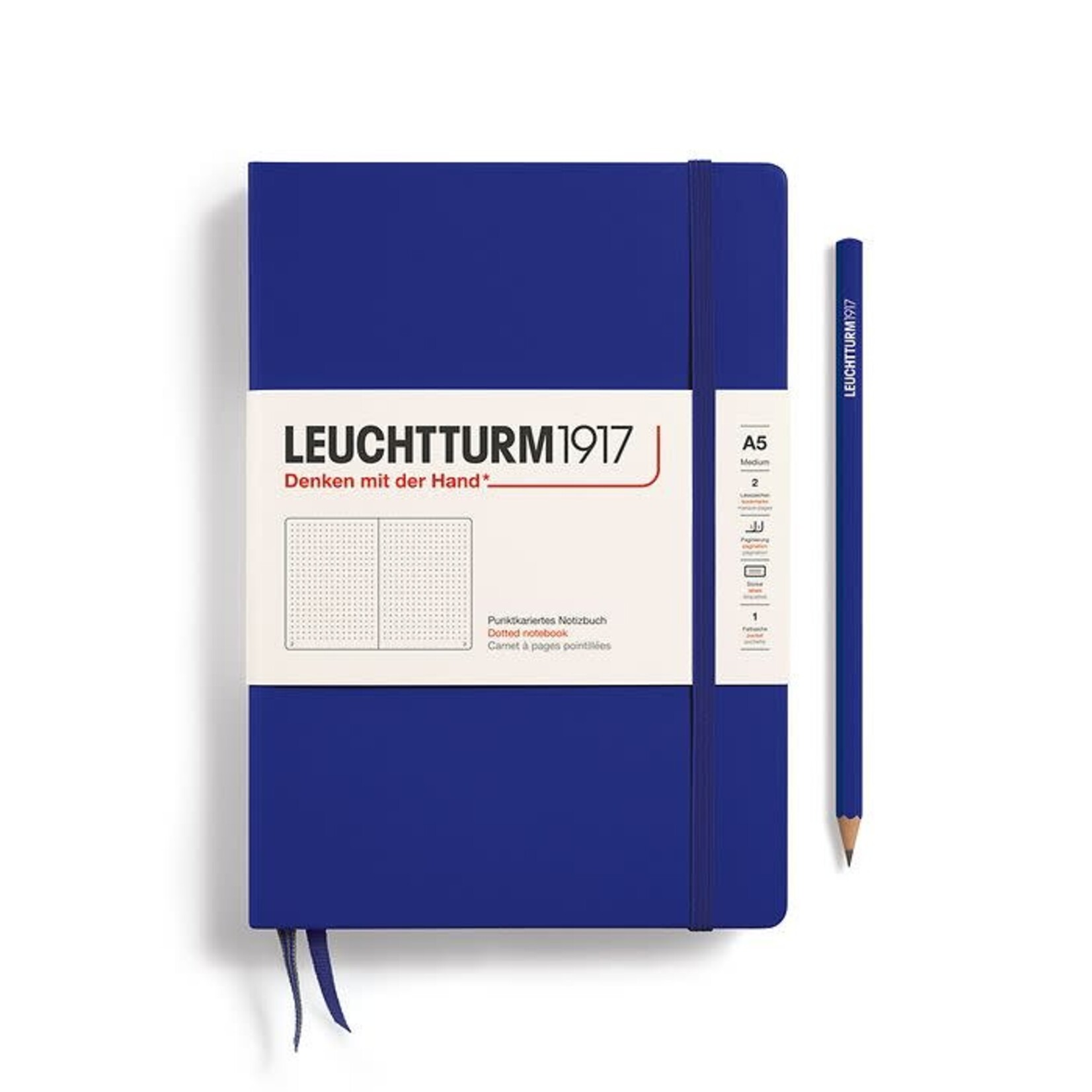 Leuchtturm Leuchtturm1917 Notebook, Medium (A5), Hardcover - Ink, Dotted