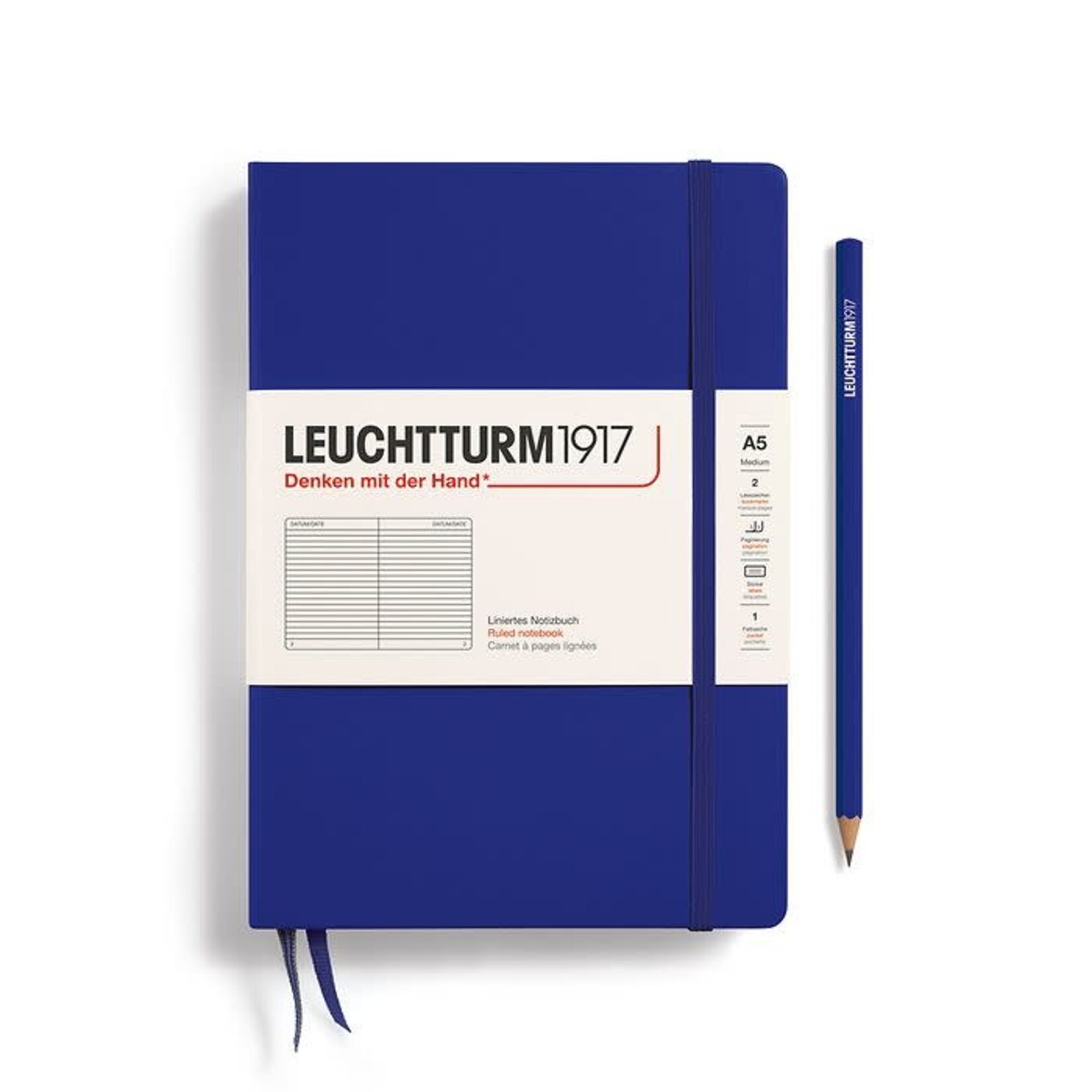 Leuchtturm Leuchtturm1917 Notebook, Medium (A5), Hardcover - Ink, Ruled