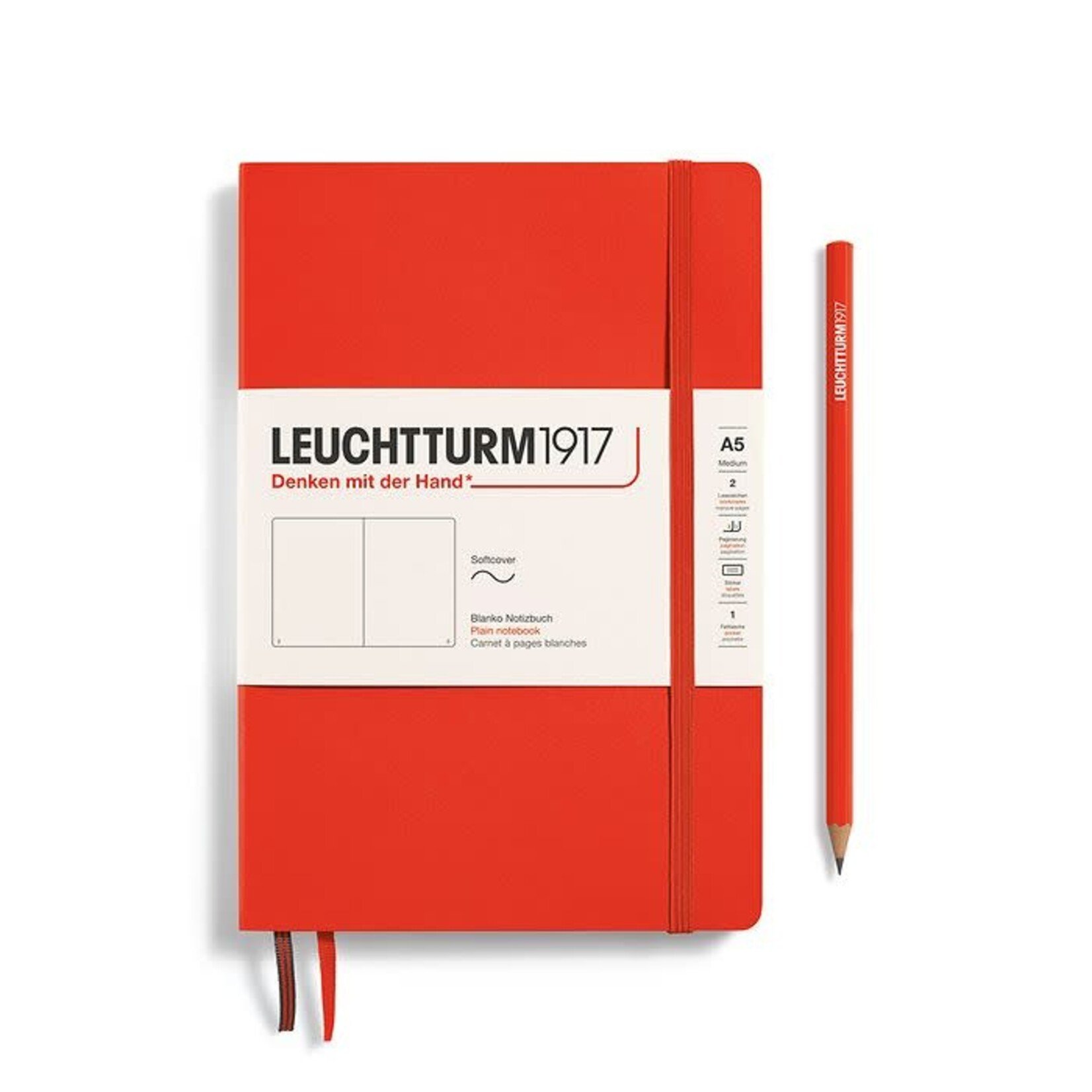 Leuchtturm Leuchtturm A5 Softcover Notebook, Lobster, Plain