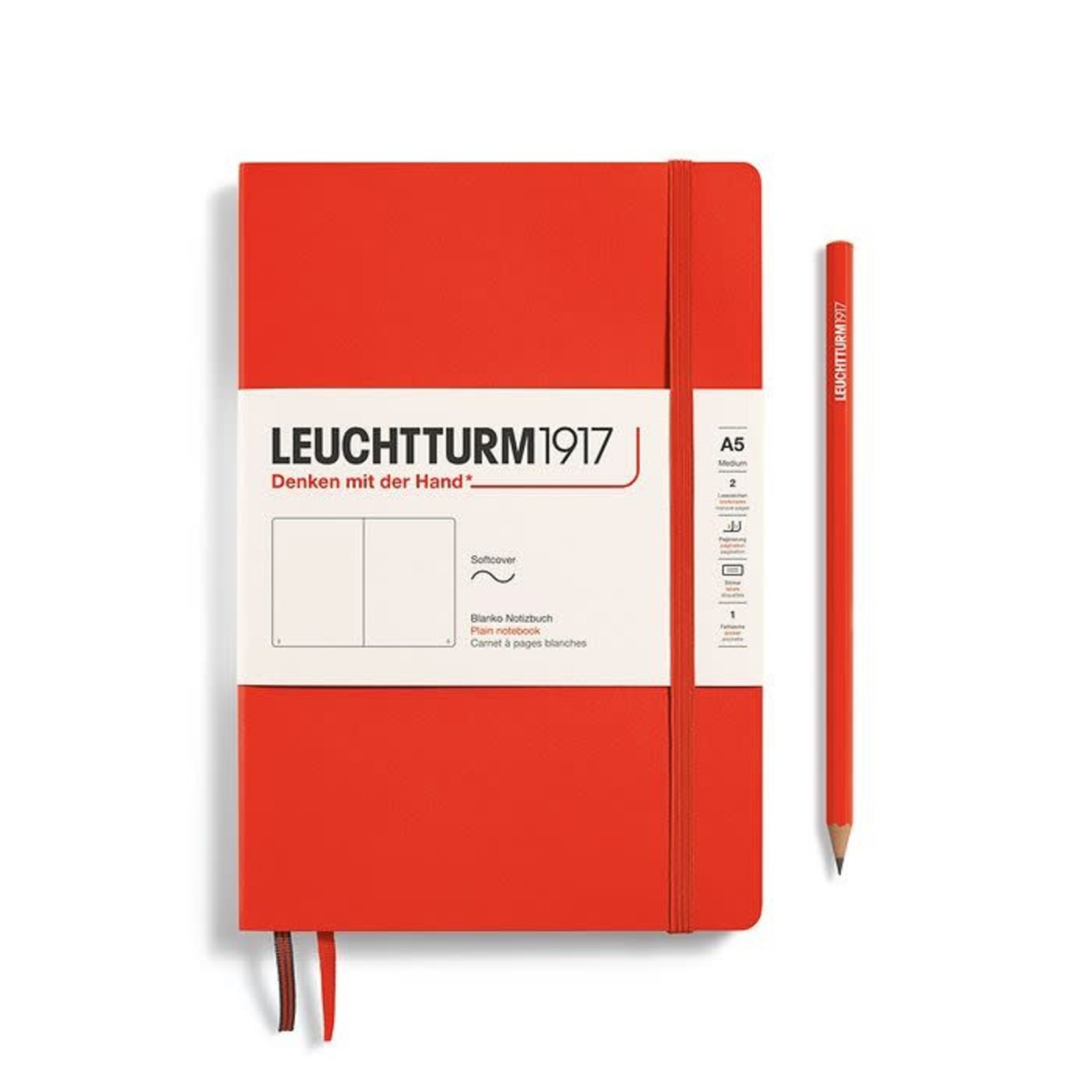 Leuchtturm Leuchtturm1917 Notebook, Medium (A5), Softcover - Lobster, Plain