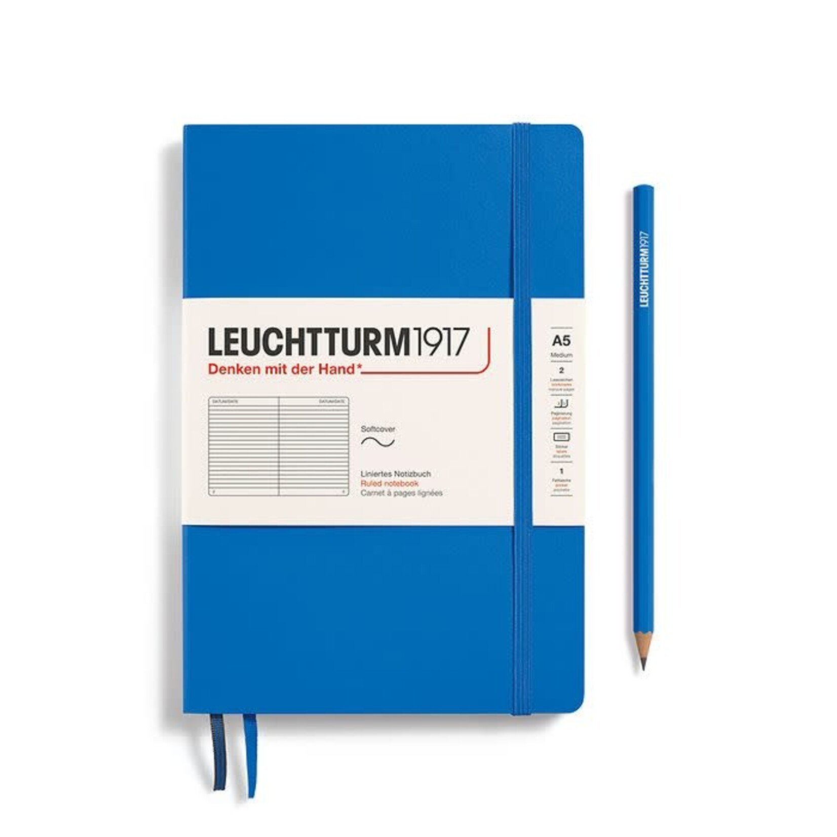 Leuchtturm Leuchtturm1917 Notebook, Medium (A5), Softcover - Sky, Ruled