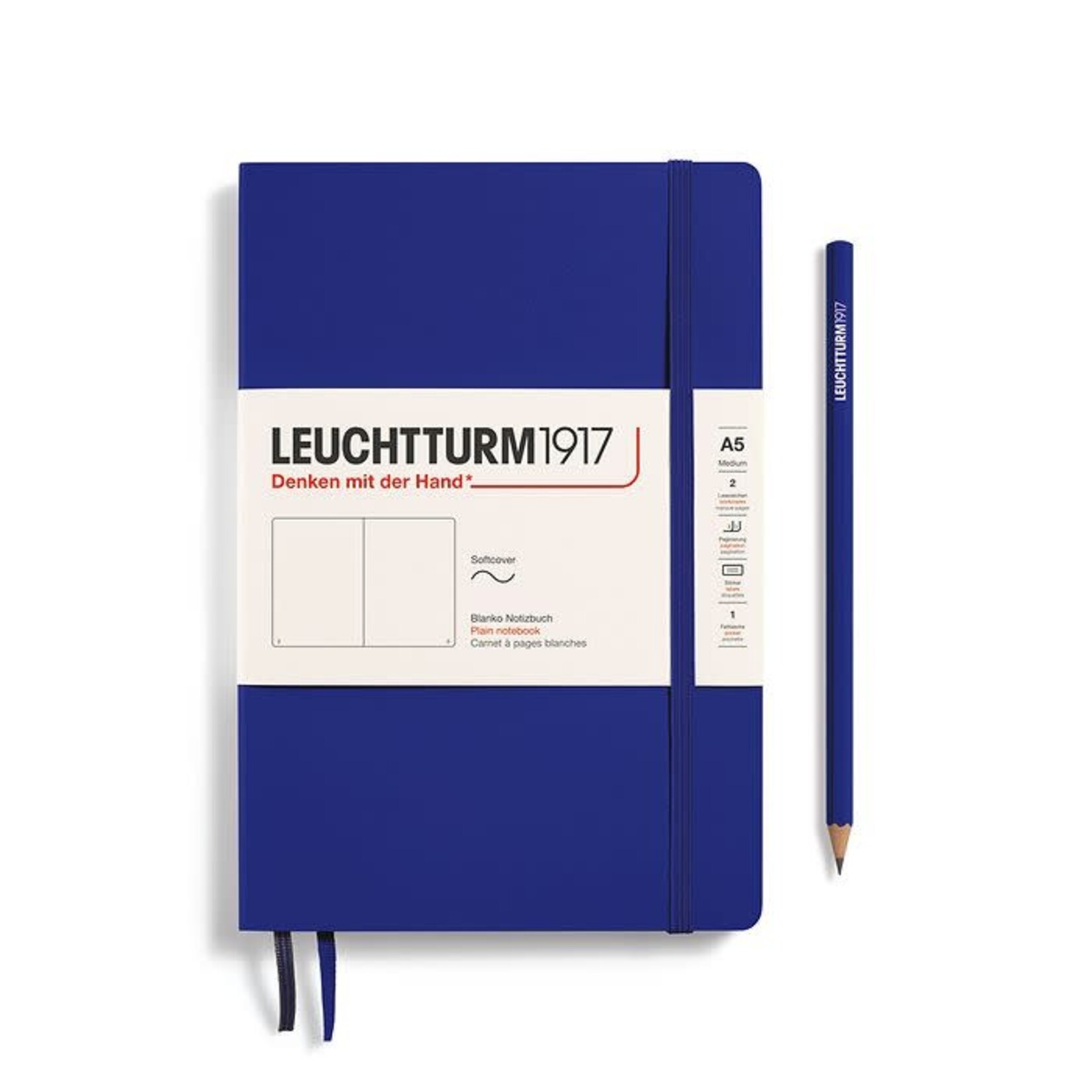 Leuchtturm Leuchtturm1917 Notebook, Medium (A5), Softcover - Ink, Plain