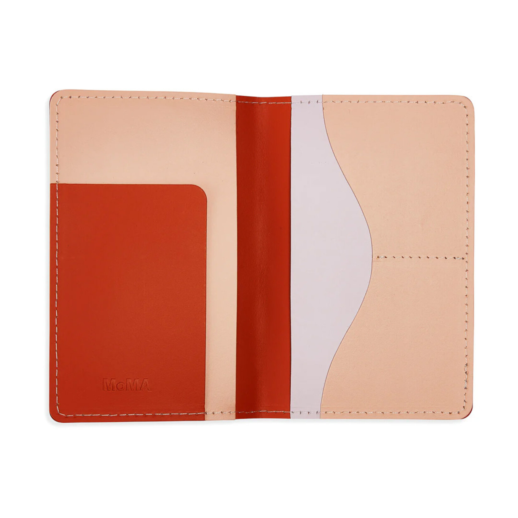 MoMA MoMA Recycled Leather Passport Holder, Rust/Pink