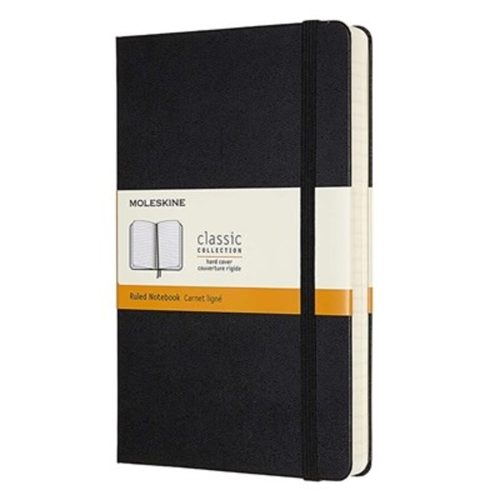 Moleskine Classic Notebook, Large, Ruled, Black, Hard Cover