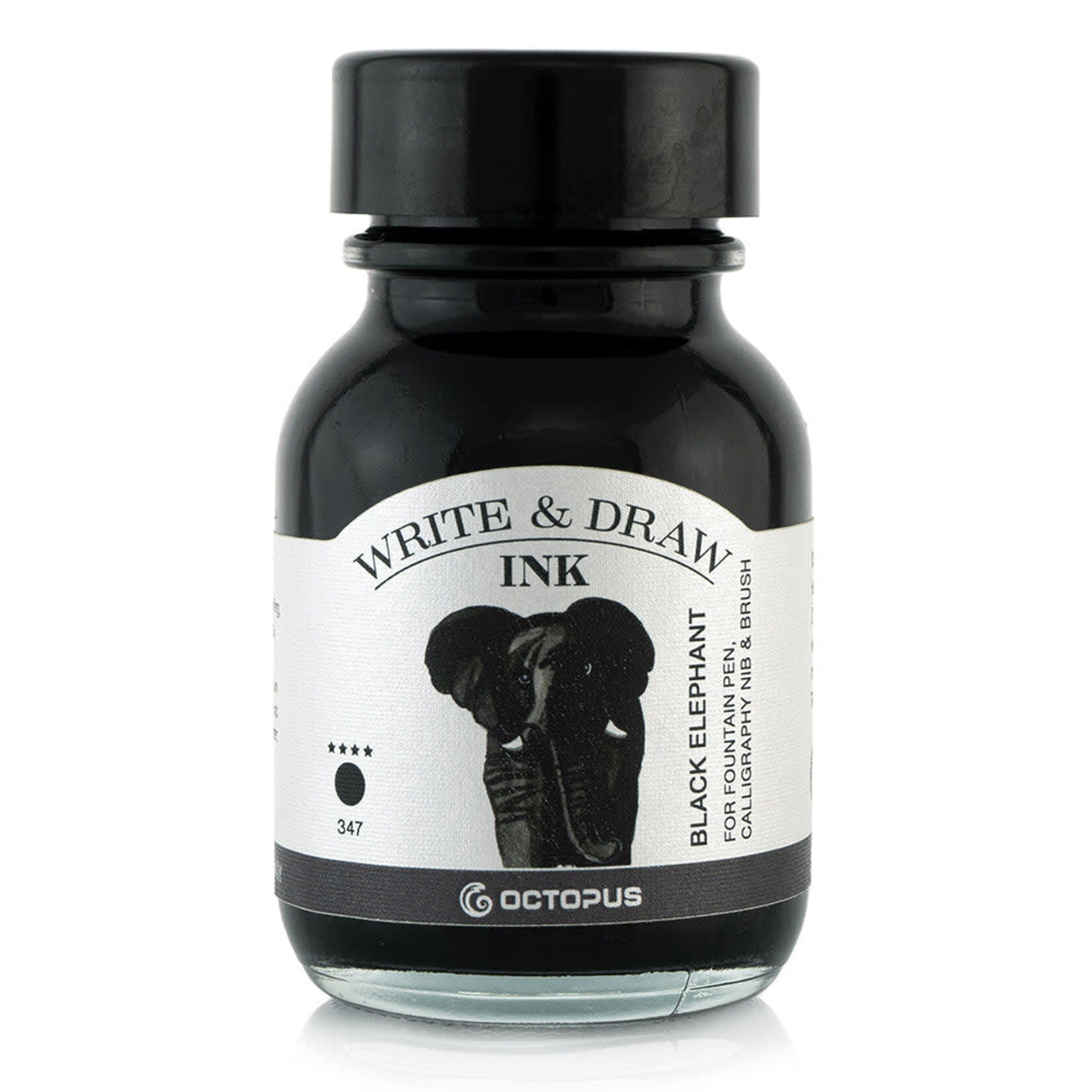 Octopus Octopus Fluids - Write & Draw Ink 50mL - Black Elephant