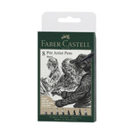 Faber Castell Pitt Artist Pens Black (Set of 8)
