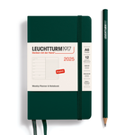 Leuchtturm Leuchtturm1917 Weekly Planner 2025, Pocket (A6) Hardcover, Forest Green