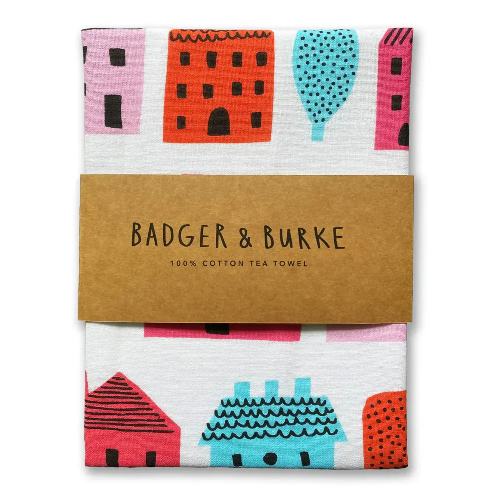 Badger & Burke Badger & Burke Little Houses Tea Towel
