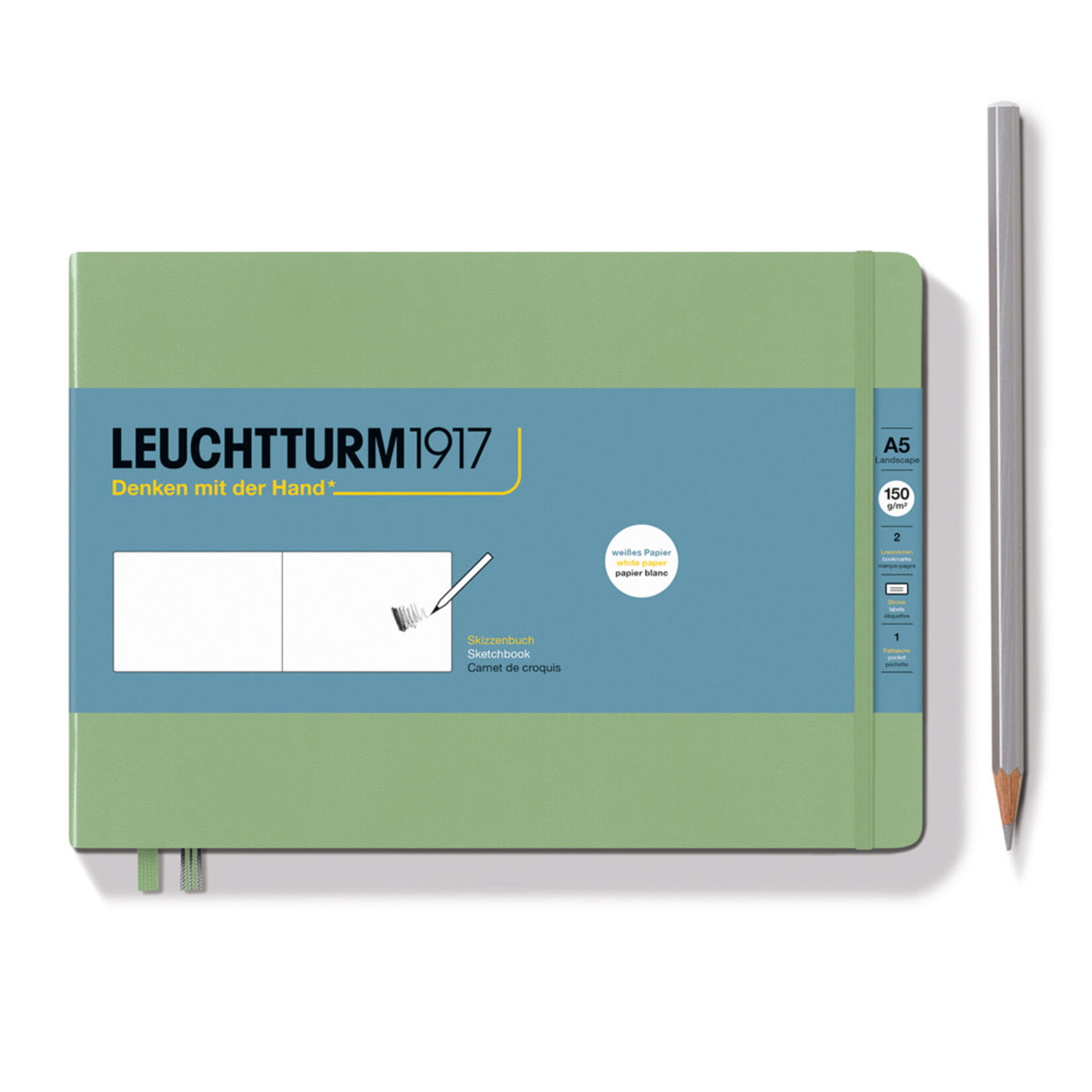 Leuchtturm Leuchtturm1917 Sketchbook Medium A5 Landscape - Sage