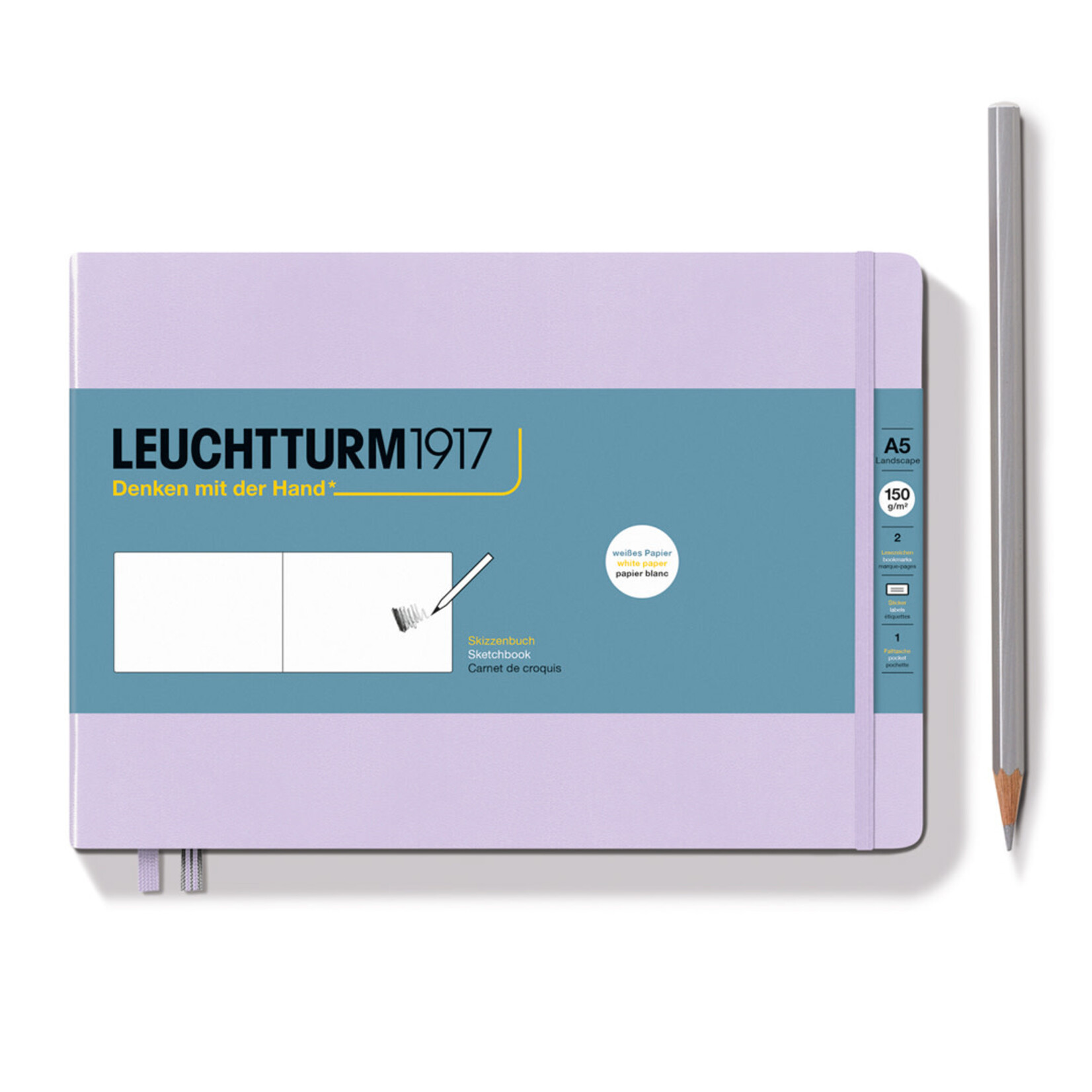 Leuchtturm Leuchtturm1917 Sketchbook, Landscape Medium (A5), Hardcover - Lilac
