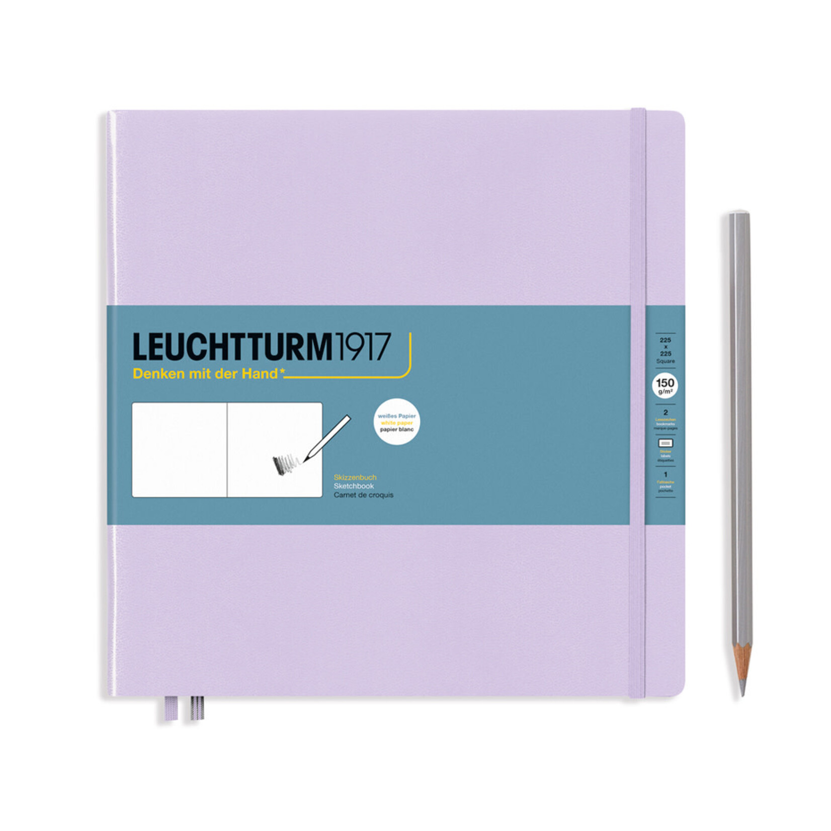Leuchtturm Leuchtturm1917 Sketchbook, Square, Hardcover - Lilac