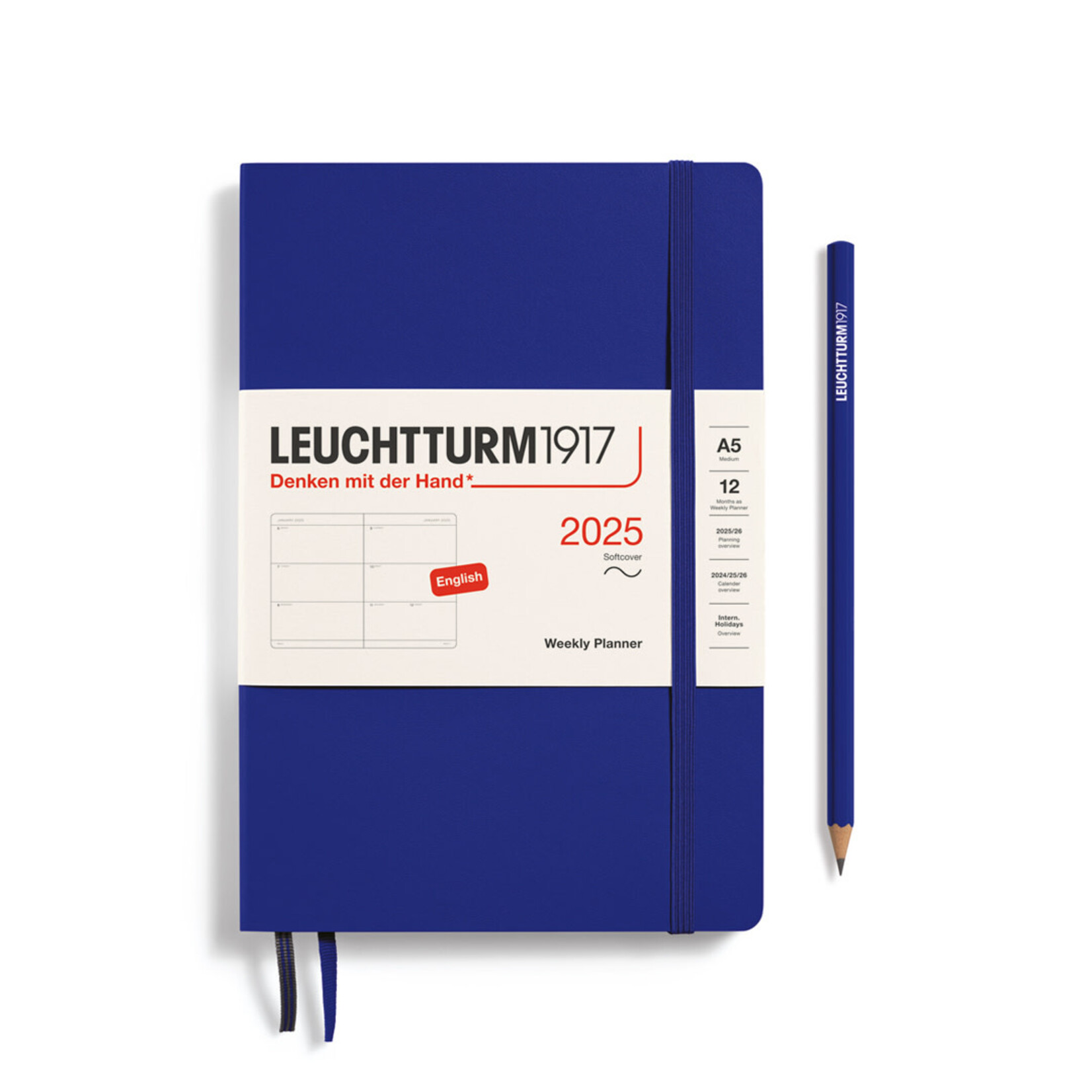 Leuchtturm Leuchtturm1917 Weekly Planner 2025, A5, Softcover - Ink